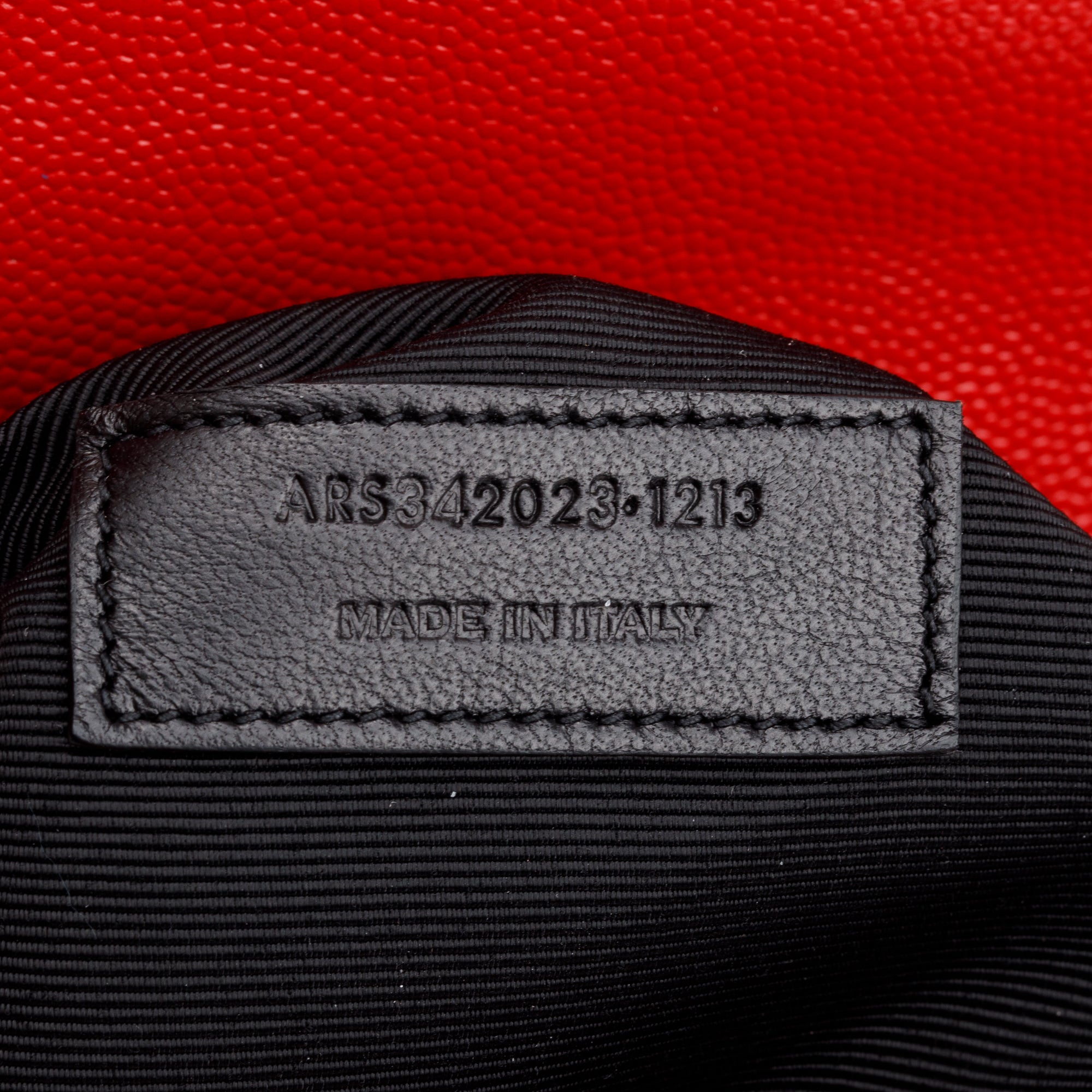Saint Laurent Red Quilted Grain De Poudre Leather Large Envelope Chain Bag