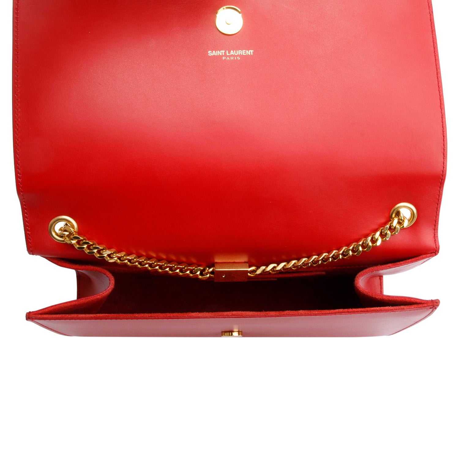 Saint Laurent Red Smooth Leather Medium Kate Tassel Bag