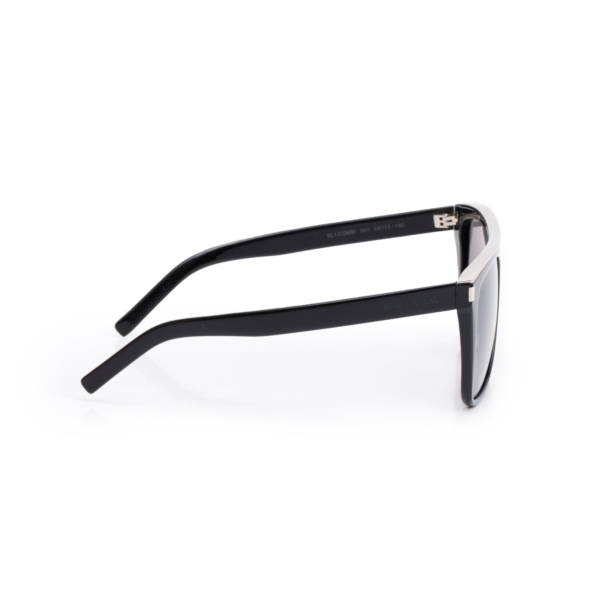 Saint Laurent SL 1 Combi Black Acetate Oversized Sunglasses w/ Case