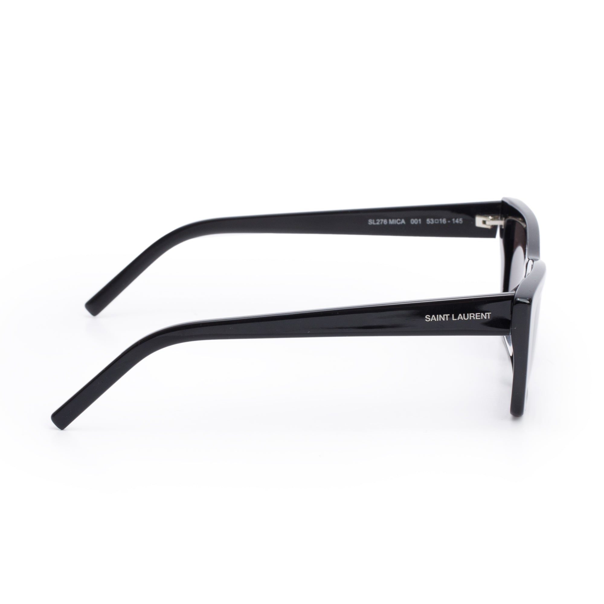 Saint Laurent SL 276 Black Acetate Mica Cat Eye Sunglasses w/ Case