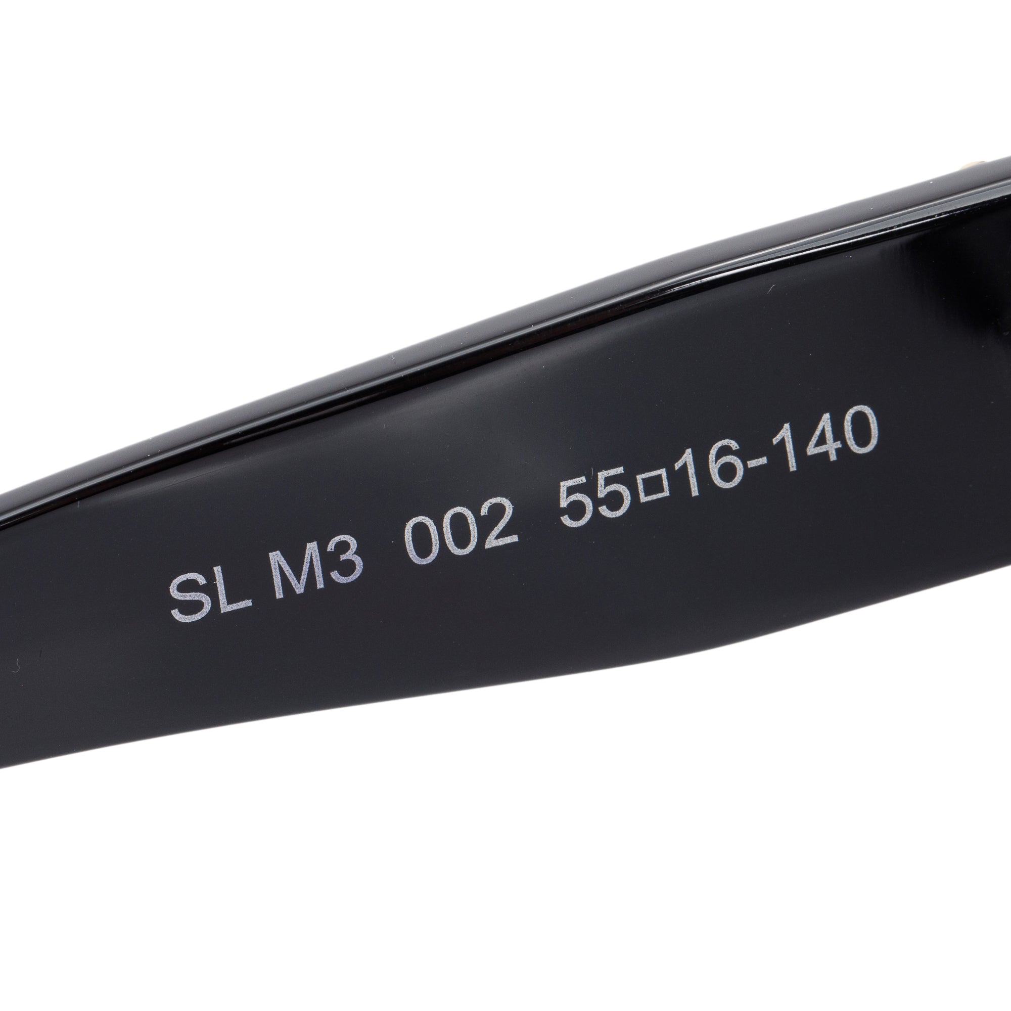 Saint Laurent SL M3 Black Acetate Monogram Logo Wayfarer Sunglasses w/ Case