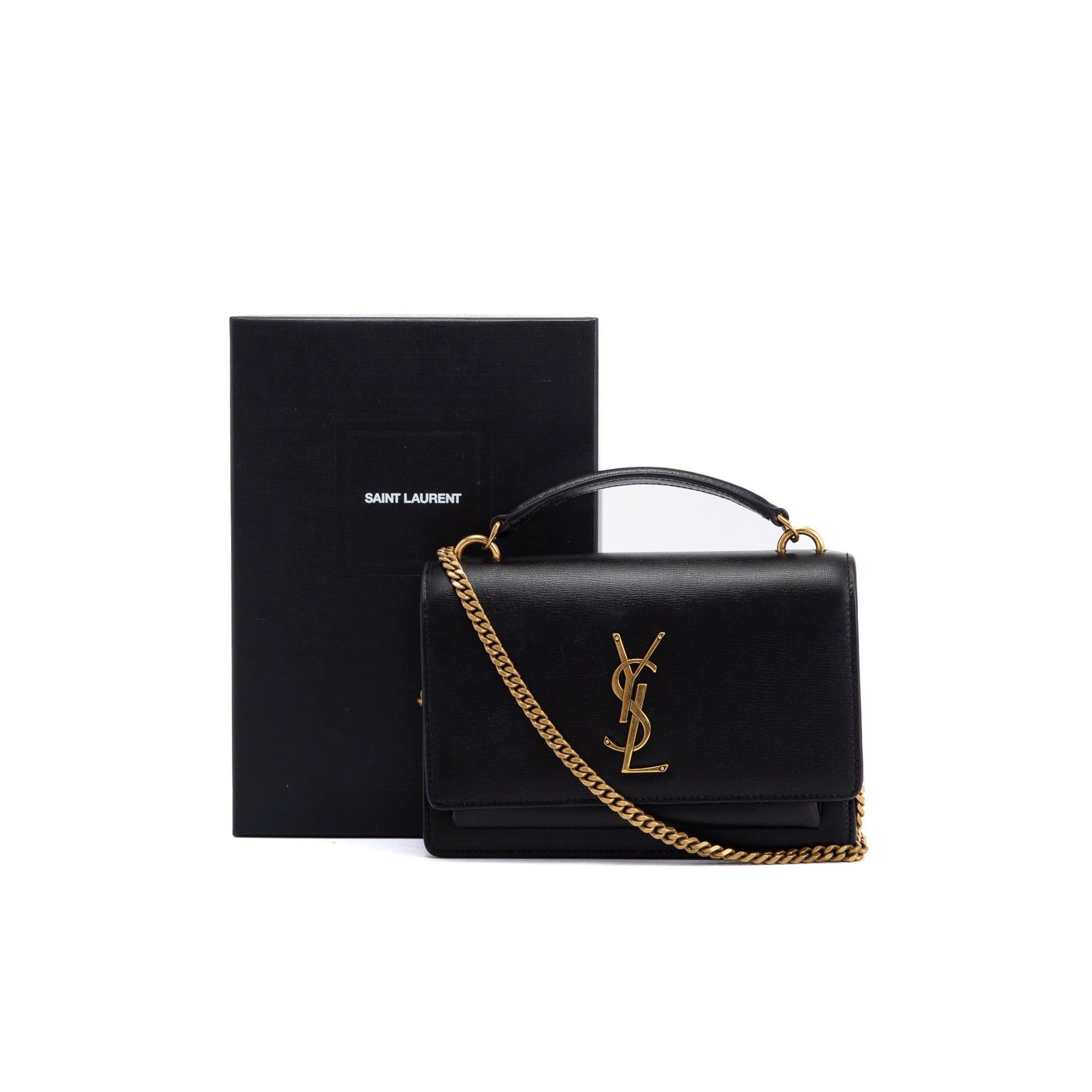 Saint Laurent Sunset Chain Wallet w/ Box & Receipt