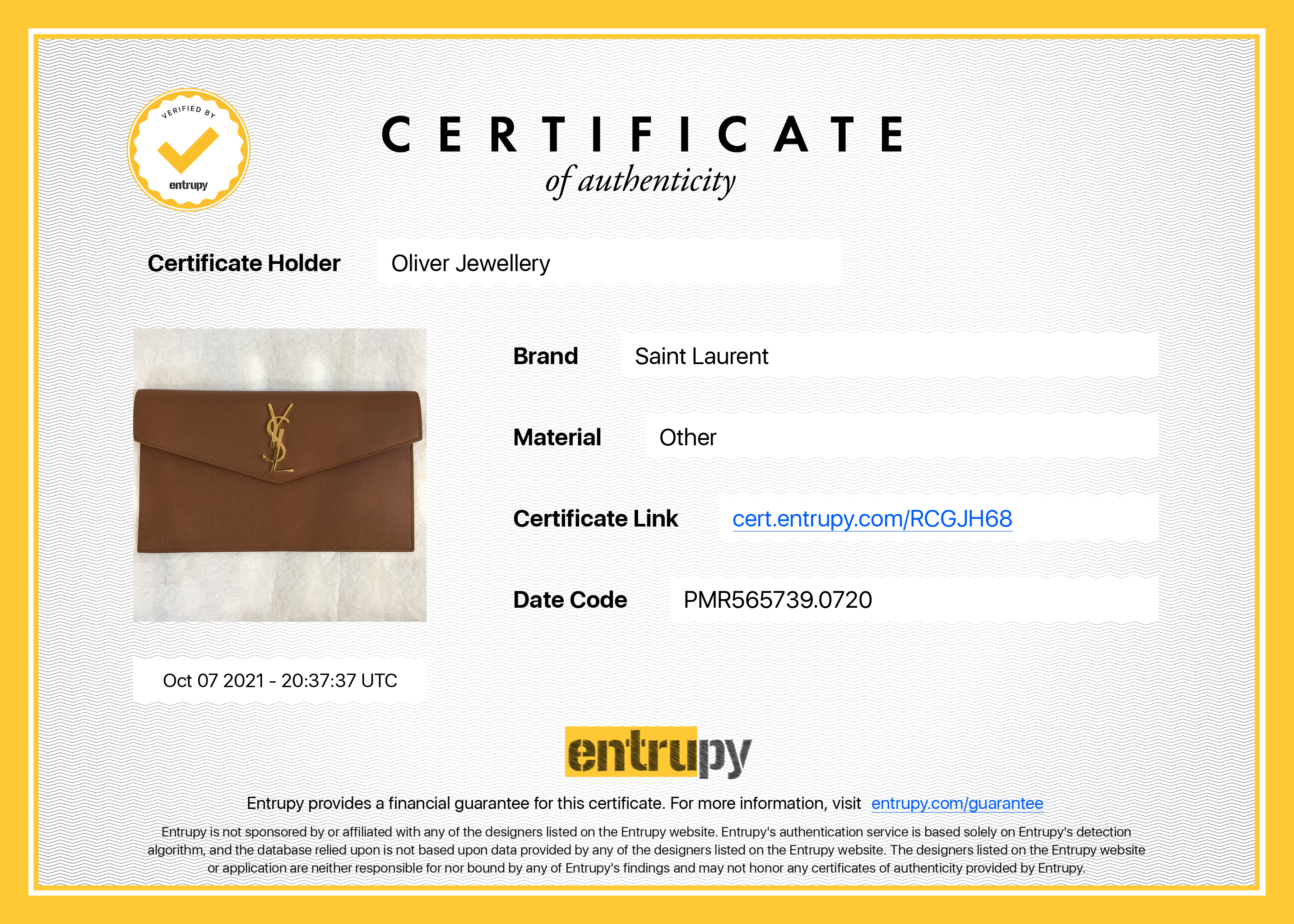 Saint Laurent Uptown Pouch w/ Box