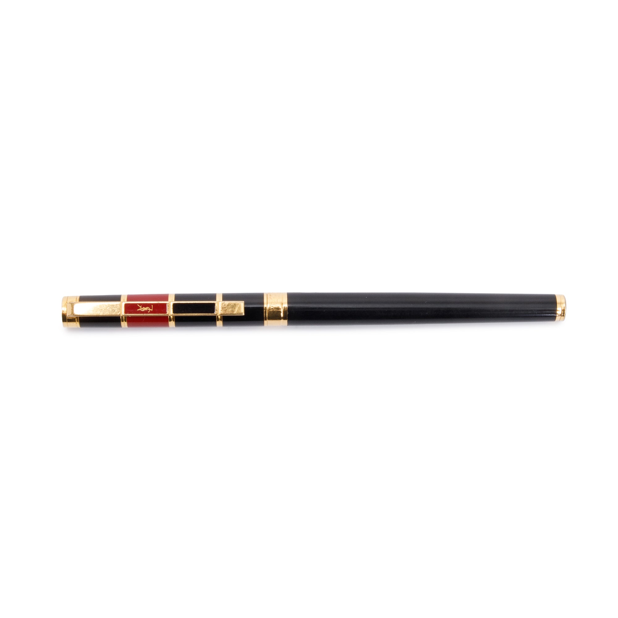 Saint Laurent Vintage Gold-Tone Black Lacquer Opium Fontain Pen