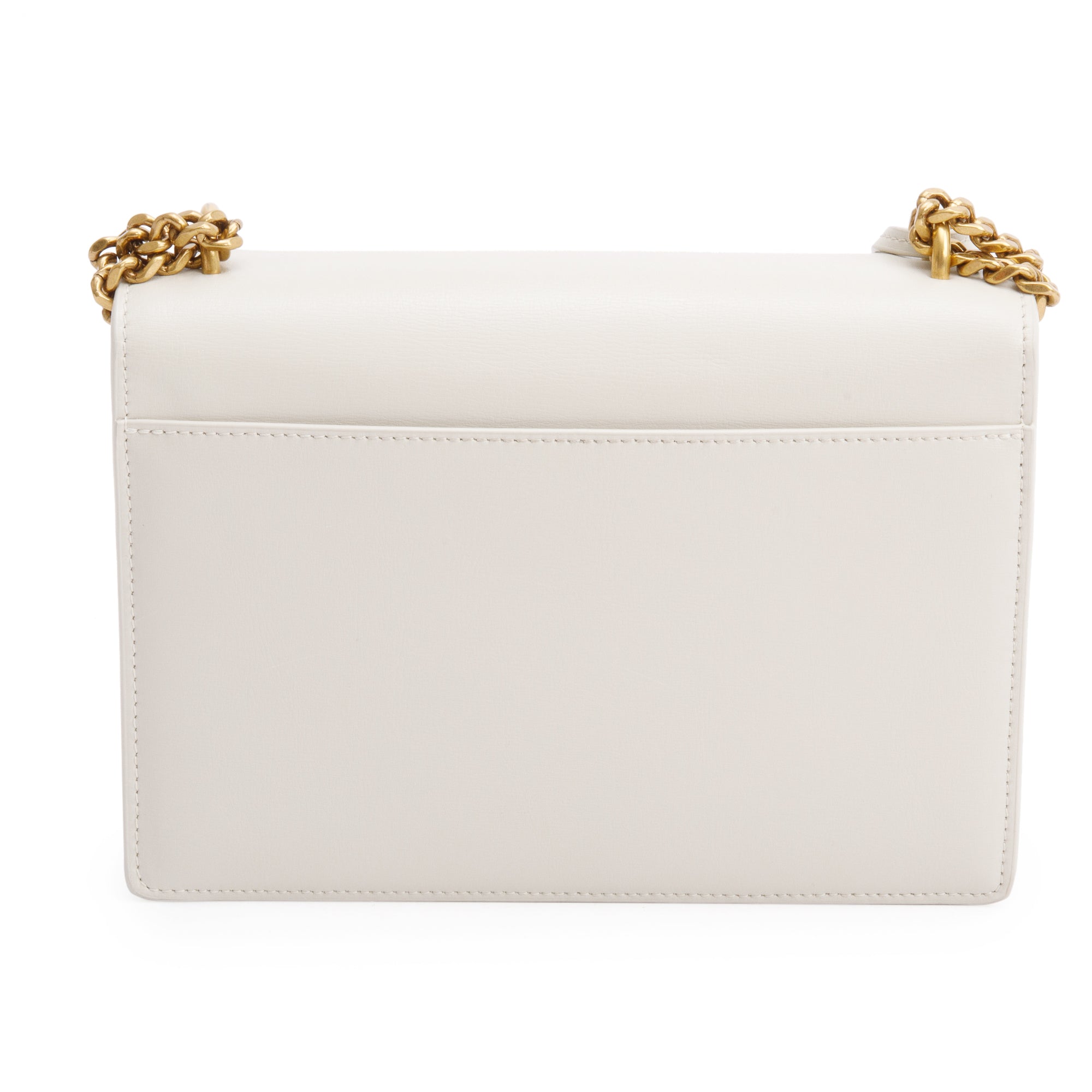 Saint Laurent White Calfskin Leather Medium Sunset Shoulder Bag w/ Box