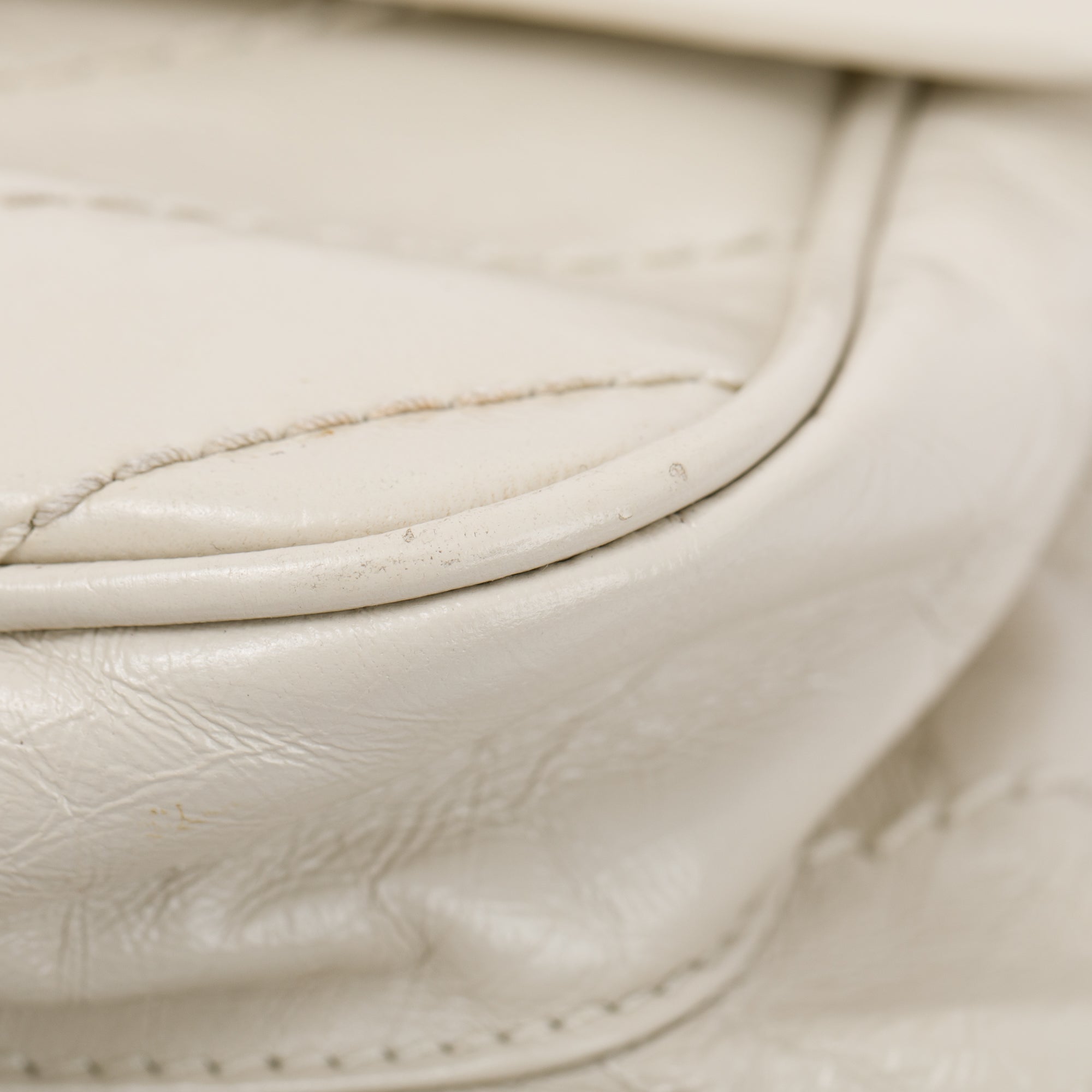 Saint Laurent White Crinkled Calfskin Leather Medium Niki Shoulder Bag