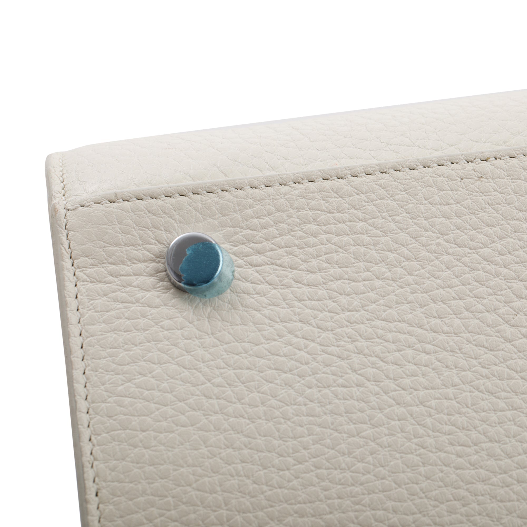 Saint Laurent White Grained Calfskin Small Sac De Jour w/ Strap