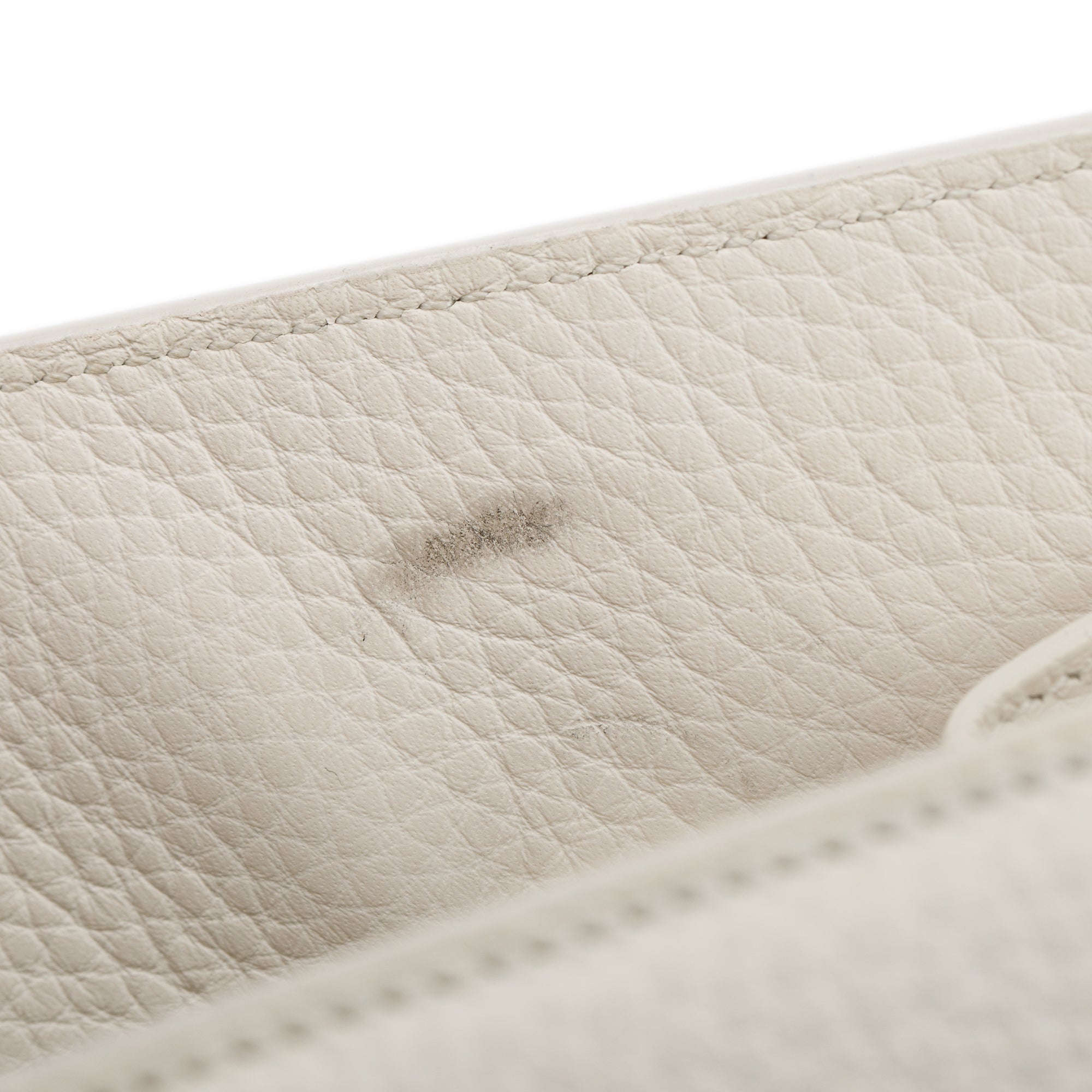 Saint Laurent White Grained Calfskin Small Sac De Jour w/ Strap