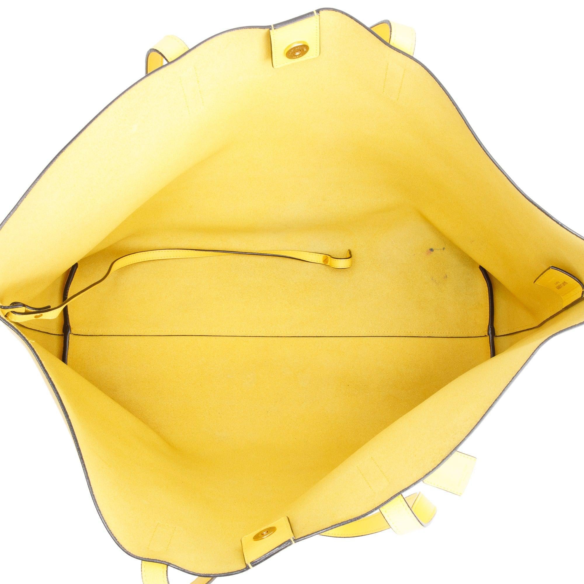 Saint Laurent Yellow Leather E/W Shopping Tote