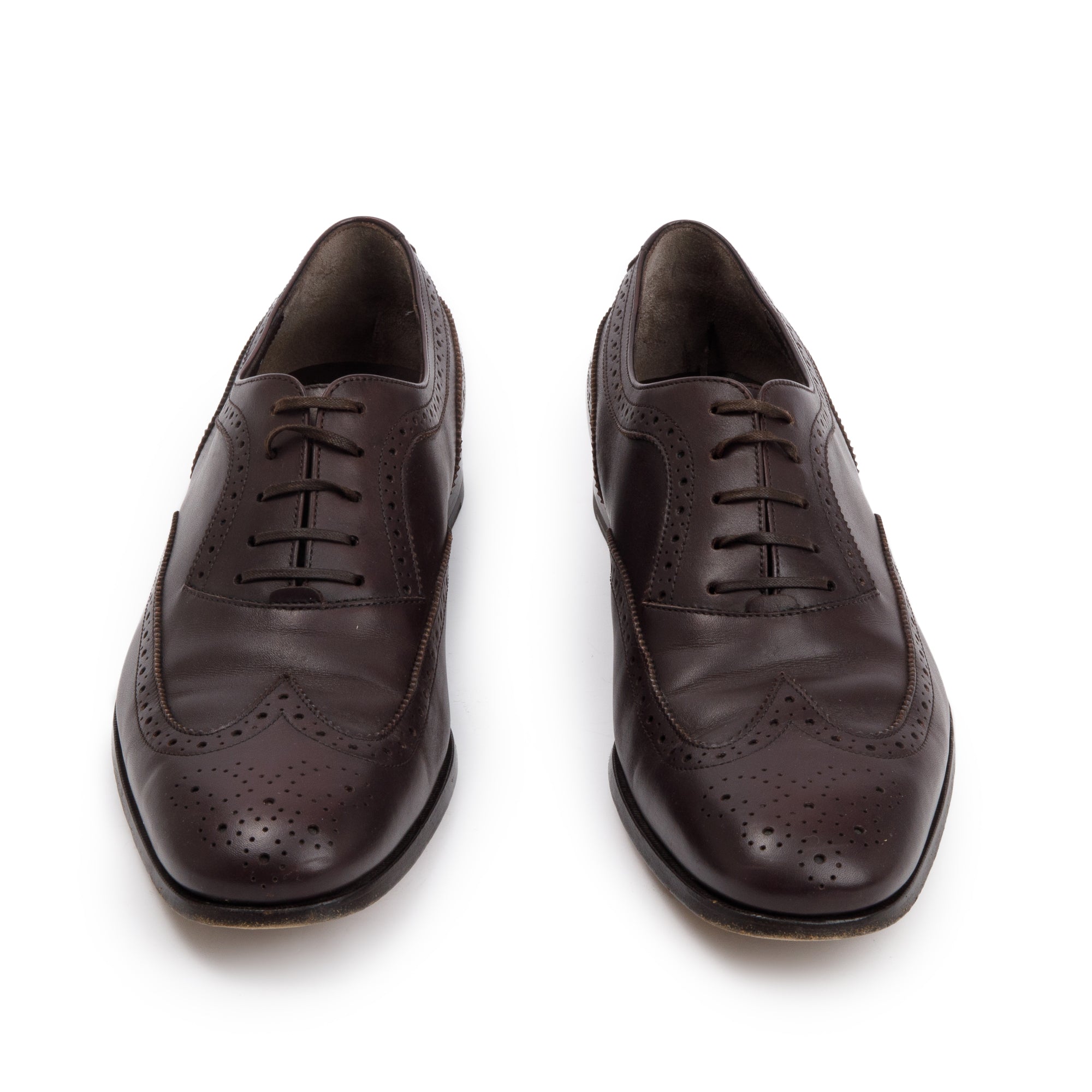 Salvatore Ferragamo Brown Leather Oxford Brogues, Size 7