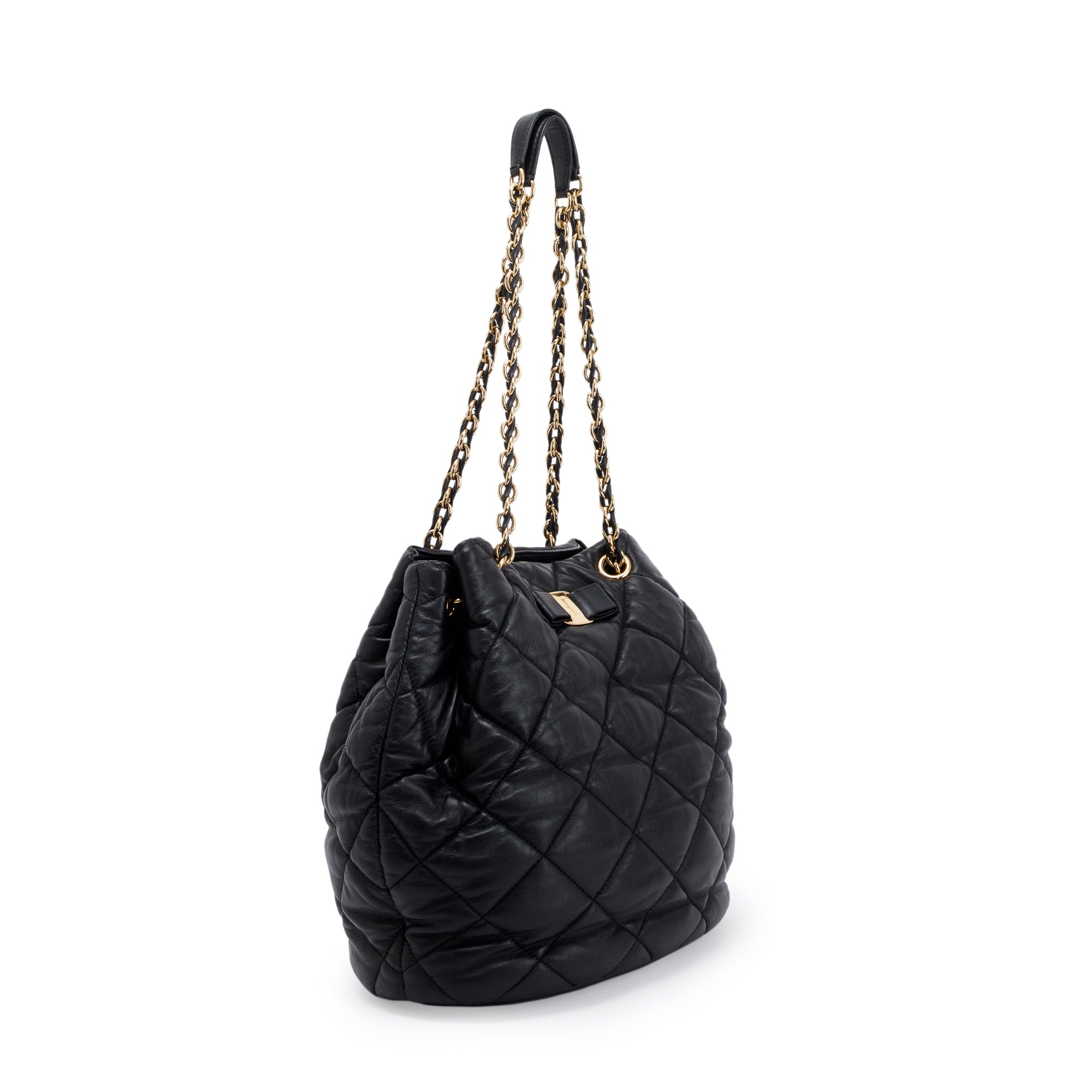 Salvatore Ferragamo Genny Quilted Bucket Bag