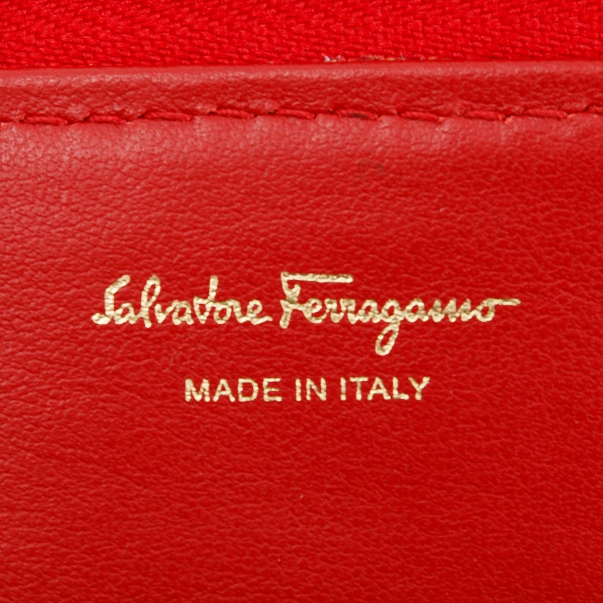 Salvatore Ferragamo Quilted Gancio Wallet on Chain w/ Box & Receipt