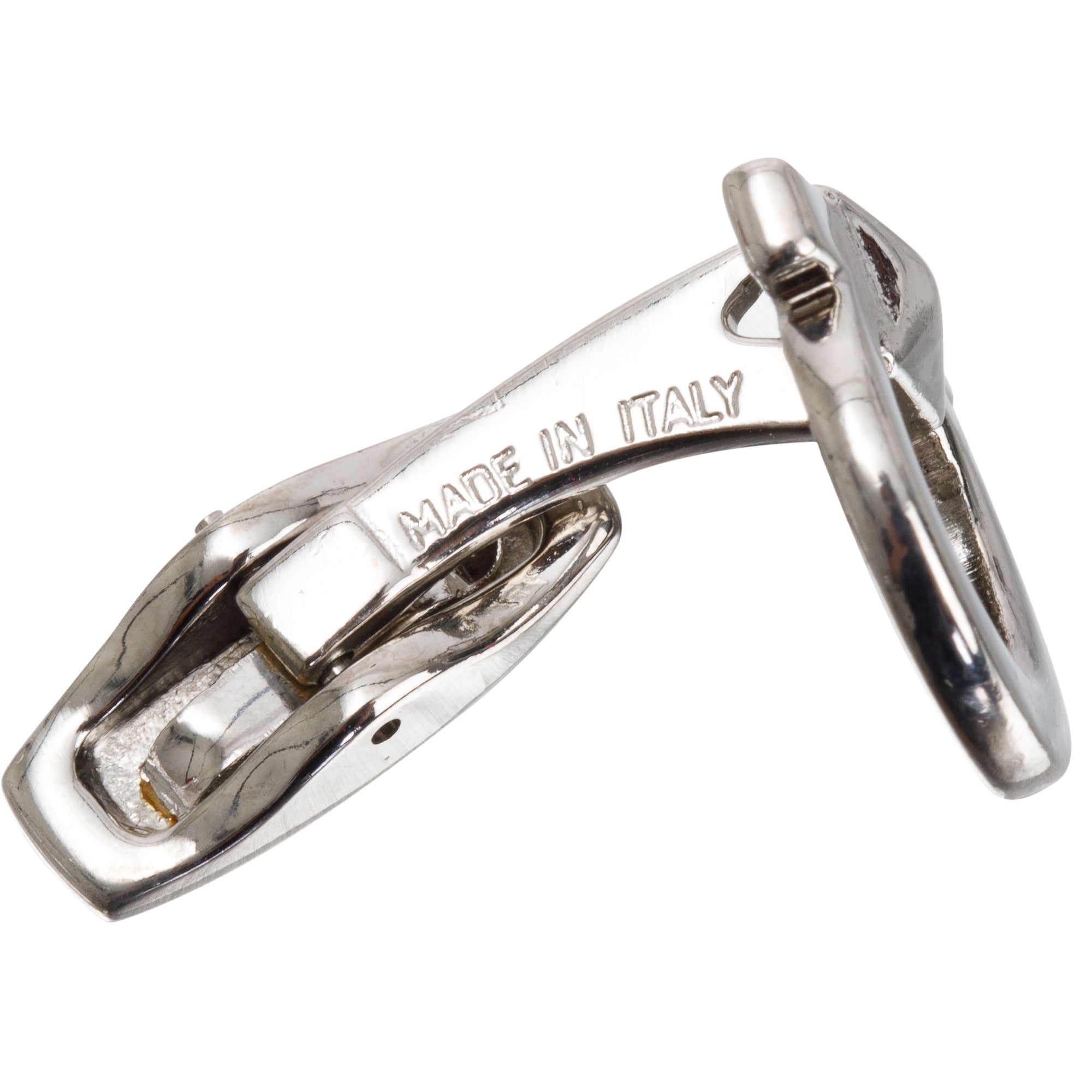 Salvatore Ferragamo Silver Metal Gancini Cufflinks w/ Box