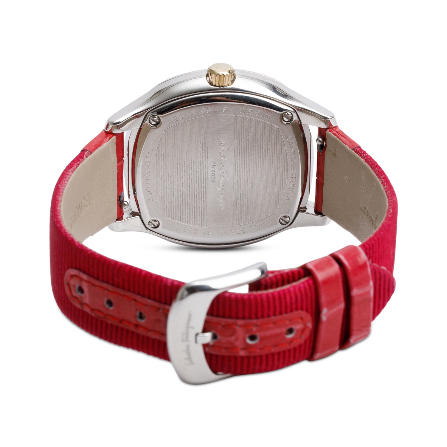 Salvatore Ferragamo Stainless Steel F42 36 MM Quartz Watch Pink Dial w/ Box