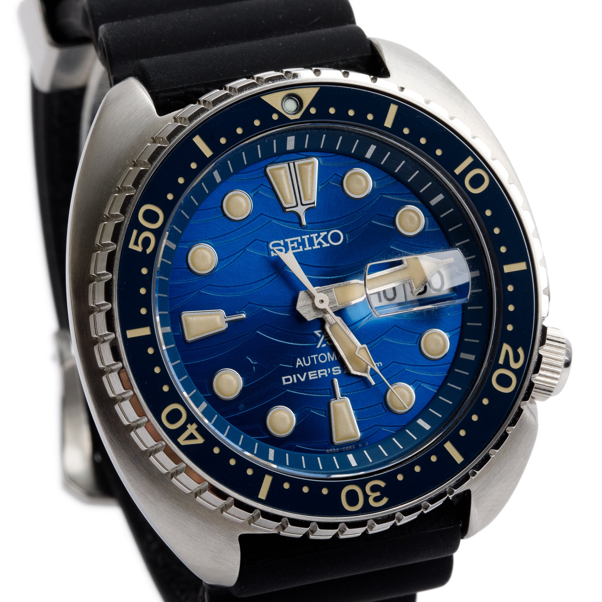 Seiko Special Edition Stainless Steel Prospex King Turtle Save the Ocean 45 MM Automatic Watch Blue Dial w/ Papers