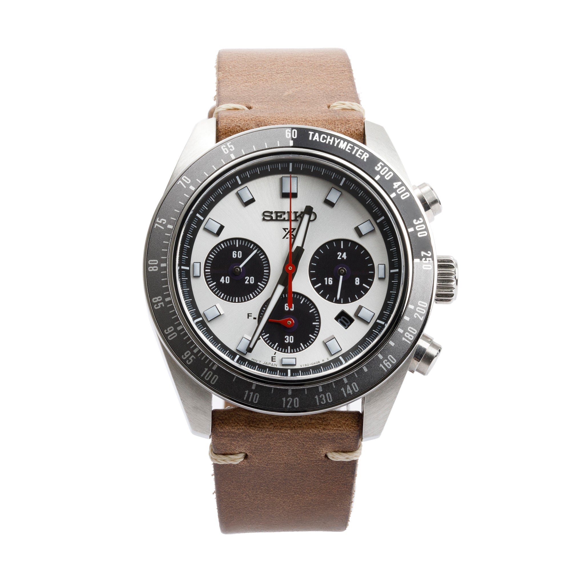 Seiko Stainless Steel Prospex Speedtimer 41.4 MM Solar Chronograph Watch w/ Box, Papers & Extra Strap