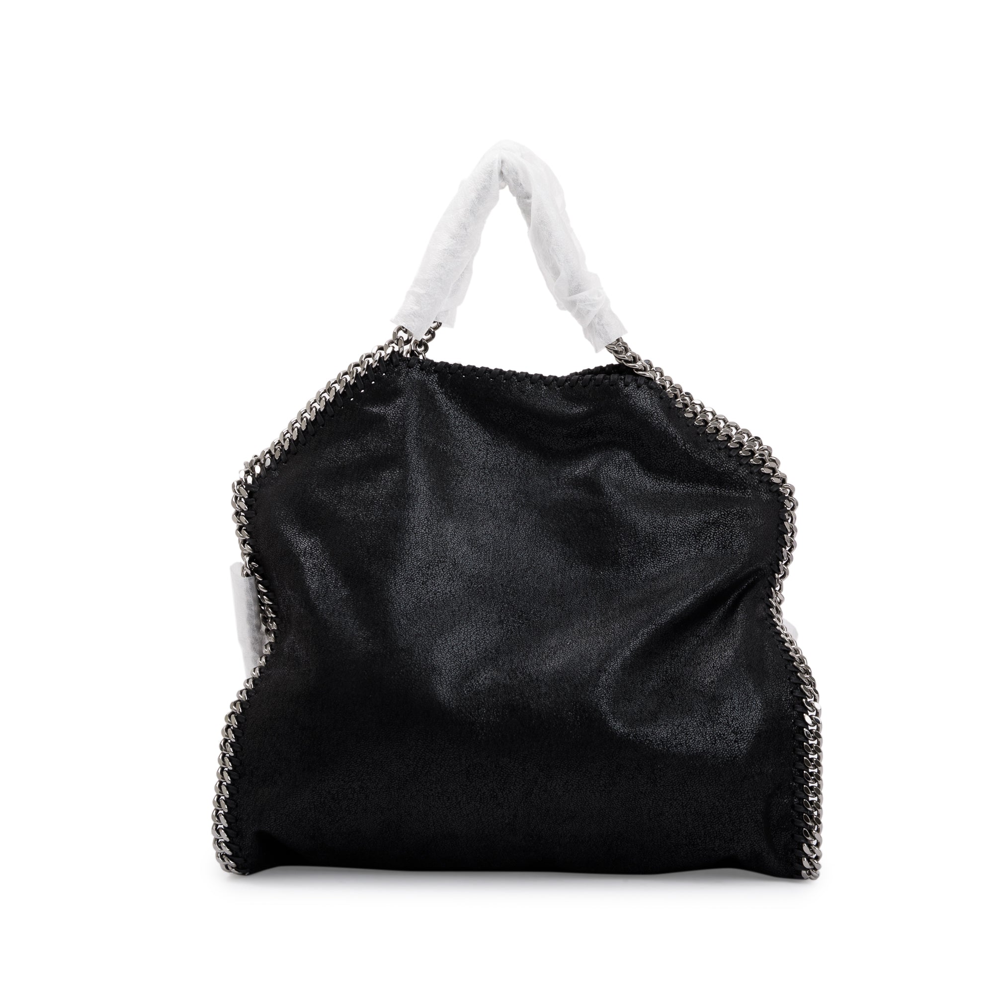 Stella McCartney Black Shaggy Deerskin Falabella Fold-Over Tote