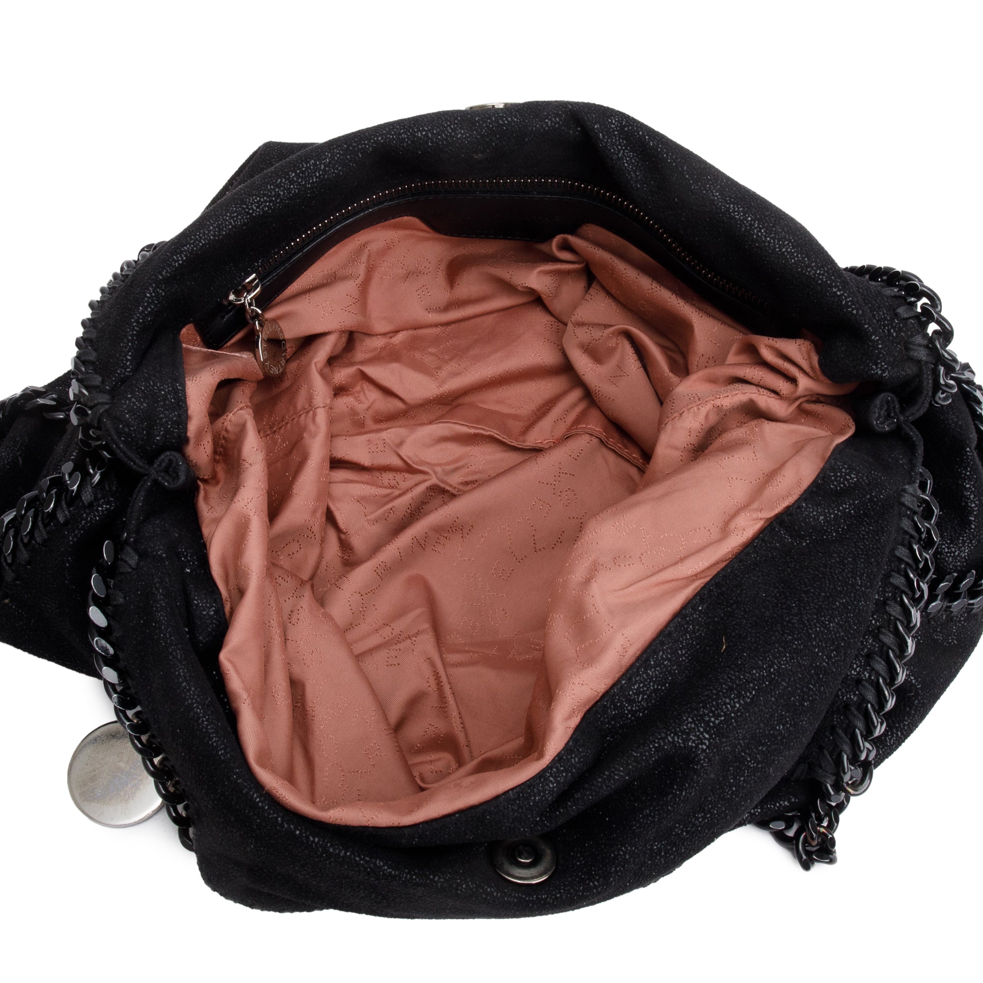 Stella McCartney Black Shaggy Deerskin Falabella Fold-Over Tote