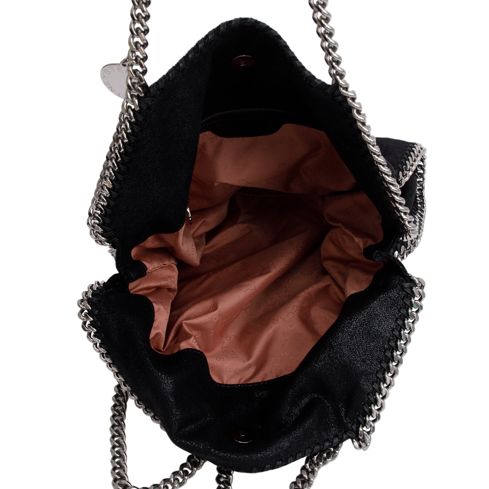 Stella McCartney Black Shaggy Deerskin Falabella Fold-Over Tote