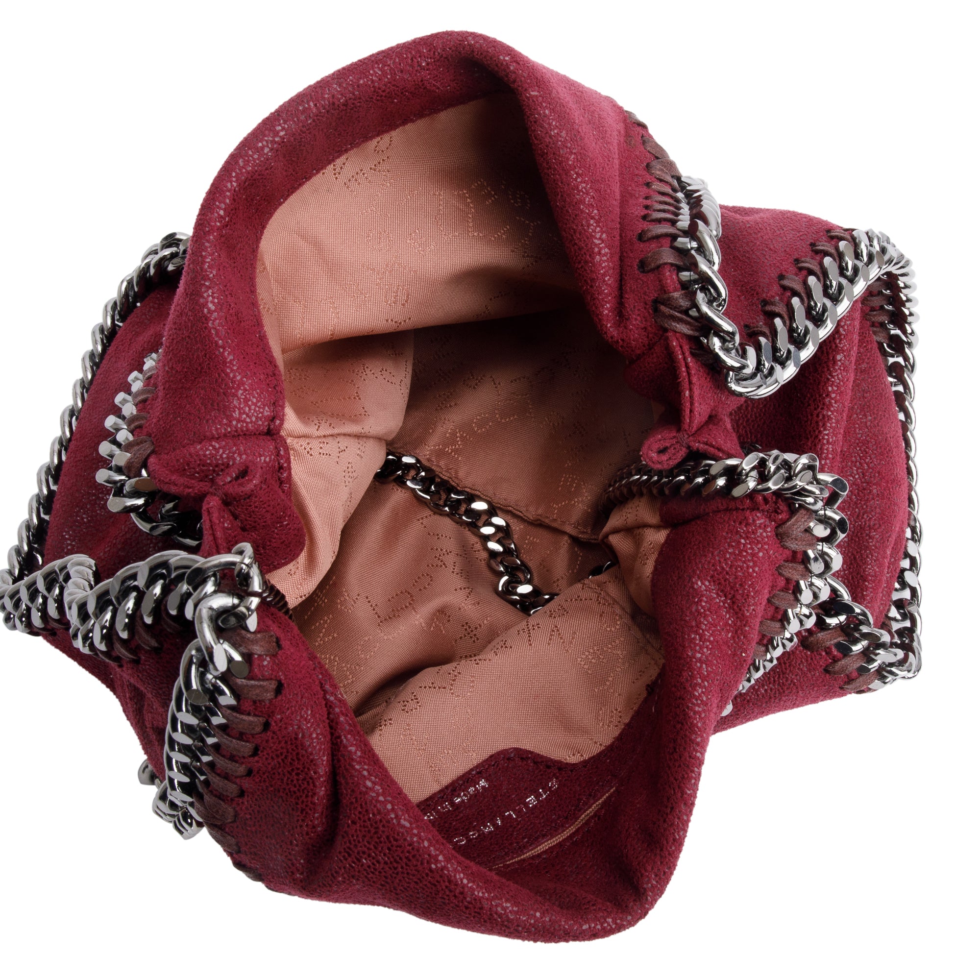 Stella McCartney Burgundy Shaggy Deer Mini Falabella Tote Bag