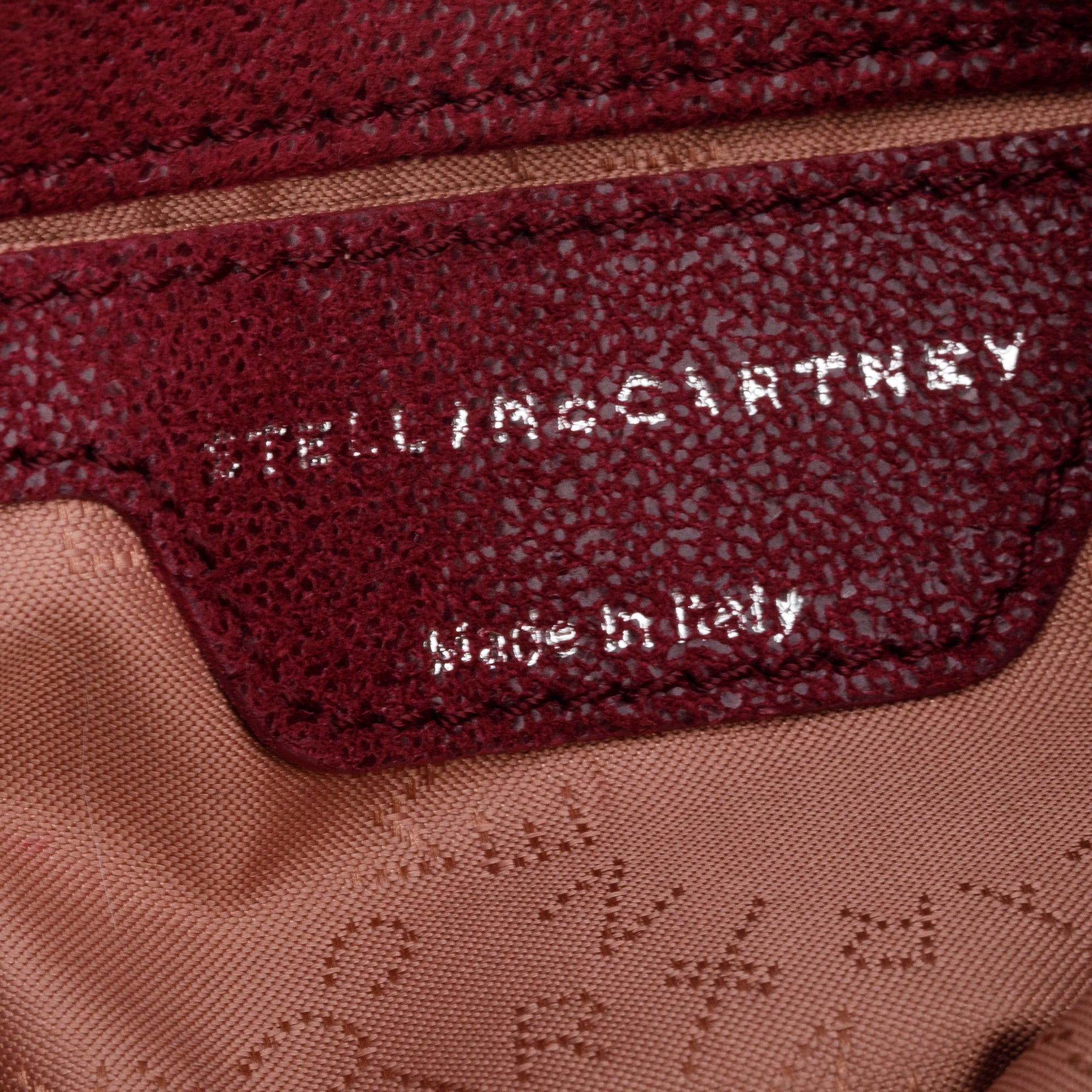 Stella McCartney Burgundy Shaggy Deer Mini Falabella Tote Bag