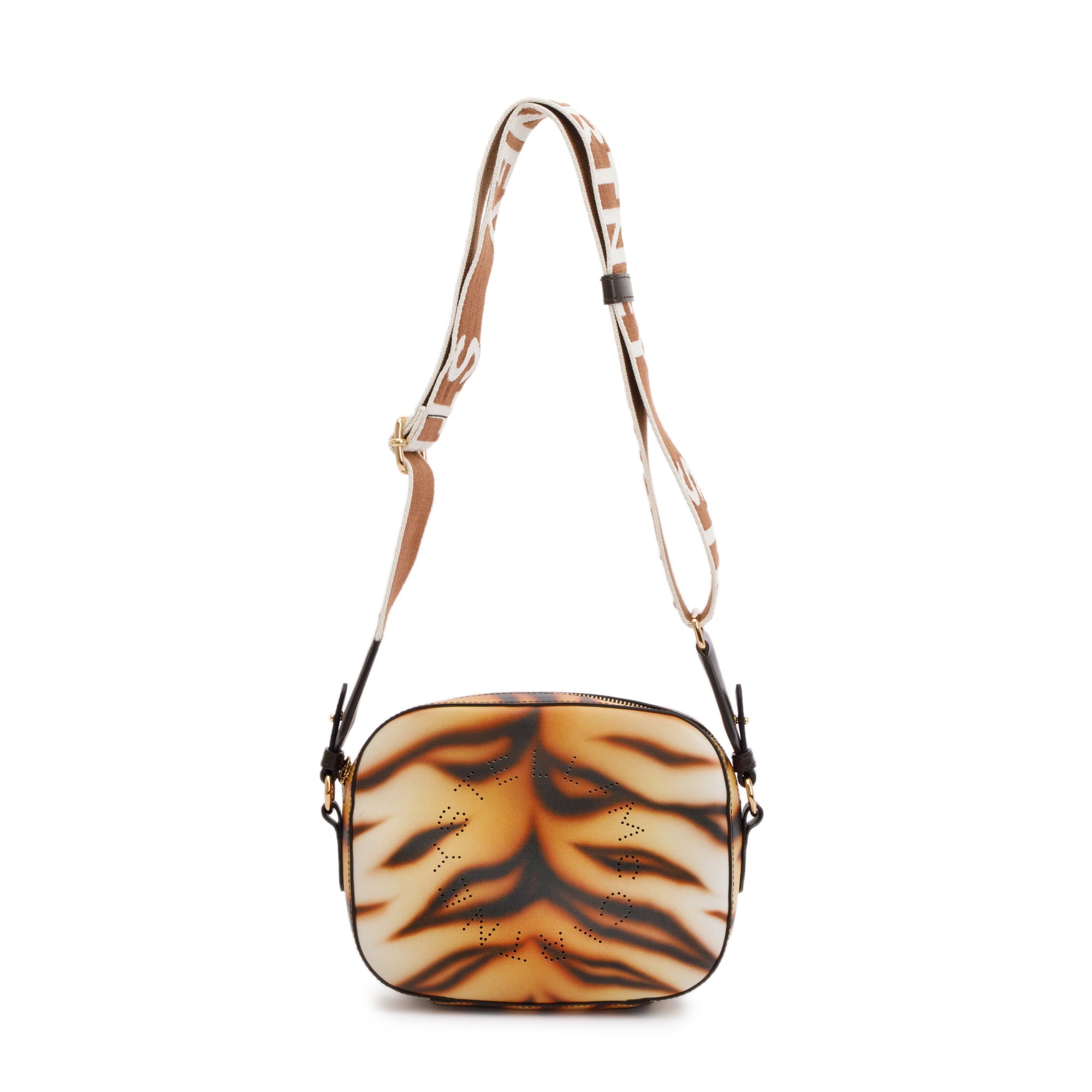 Stella McCartney Eco Tiger-Print Small Camera Crossbody Bag w/ Strap