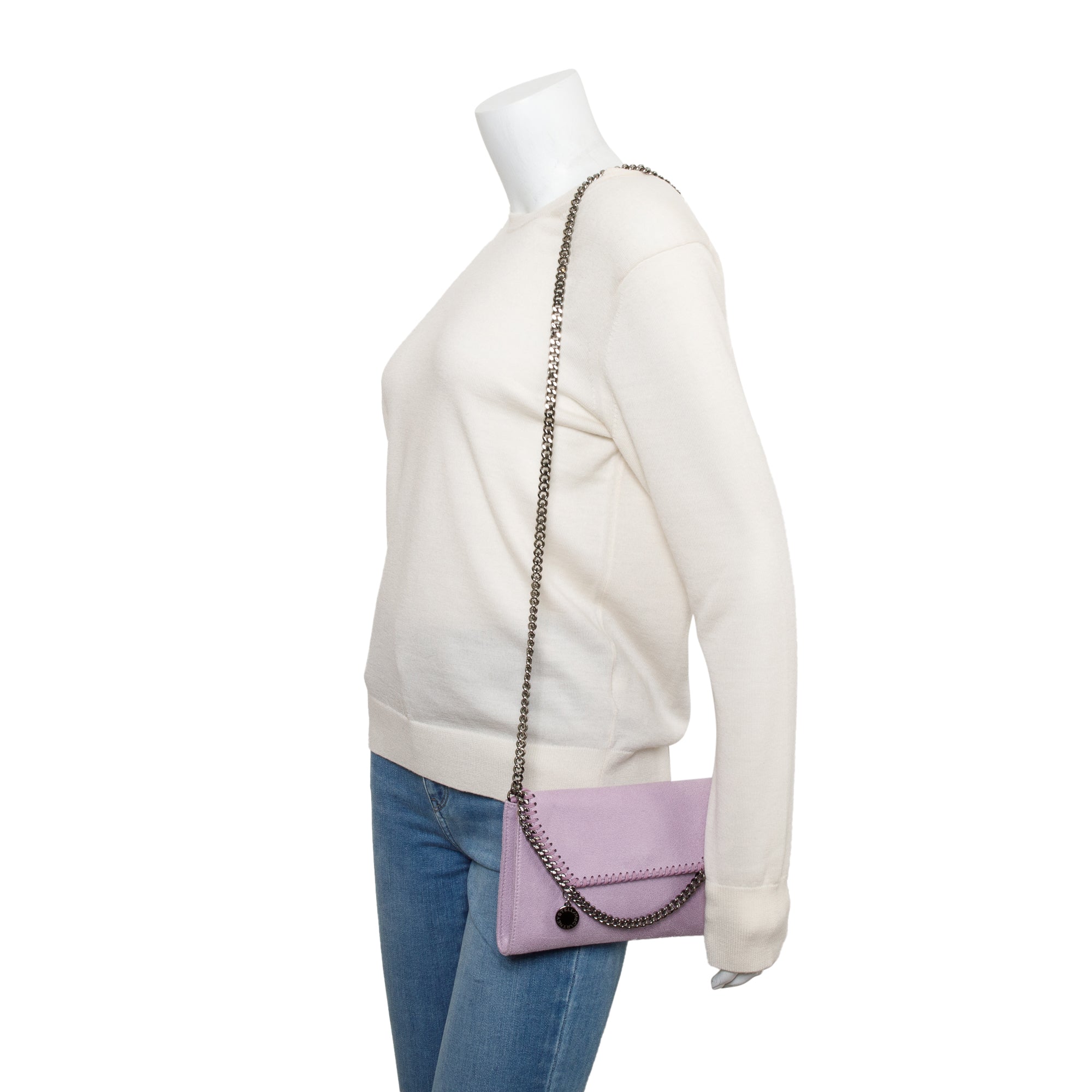 Stella McCartney Purple Matte Shaggy Deerskin Vegan Wallet Crossbody