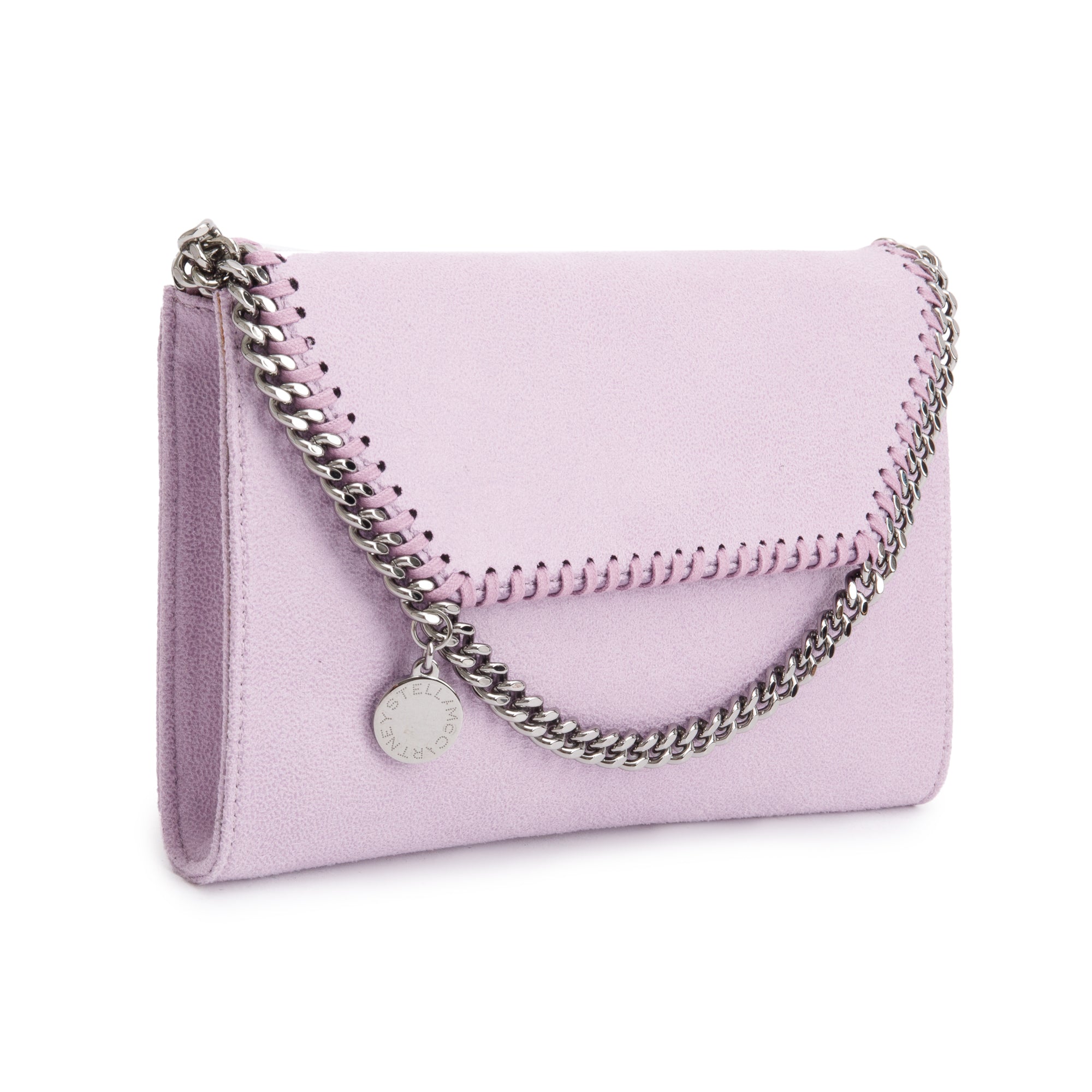 Stella McCartney Purple Matte Shaggy Deerskin Vegan Wallet Crossbody