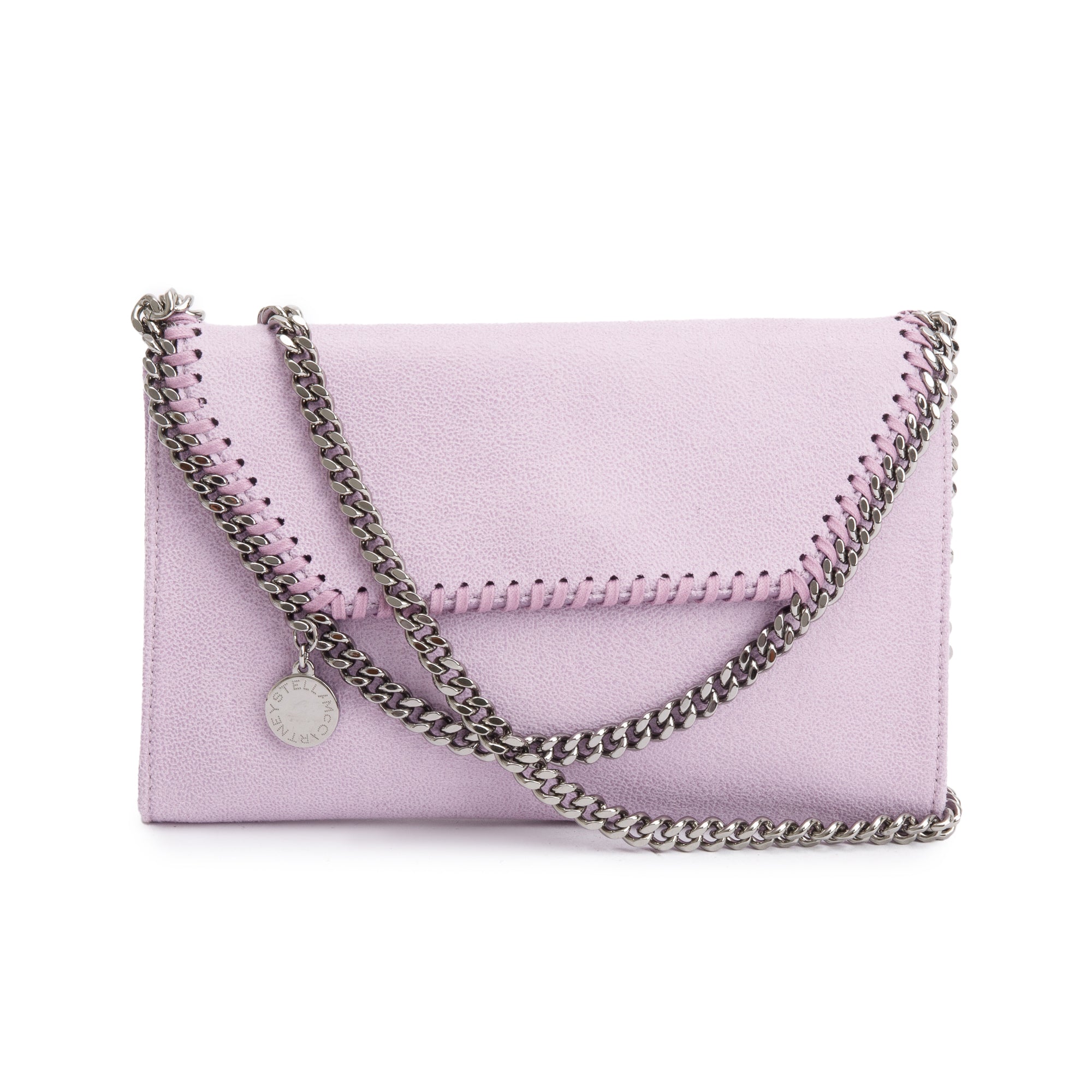 Stella McCartney Purple Matte Shaggy Deerskin Vegan Wallet Crossbody