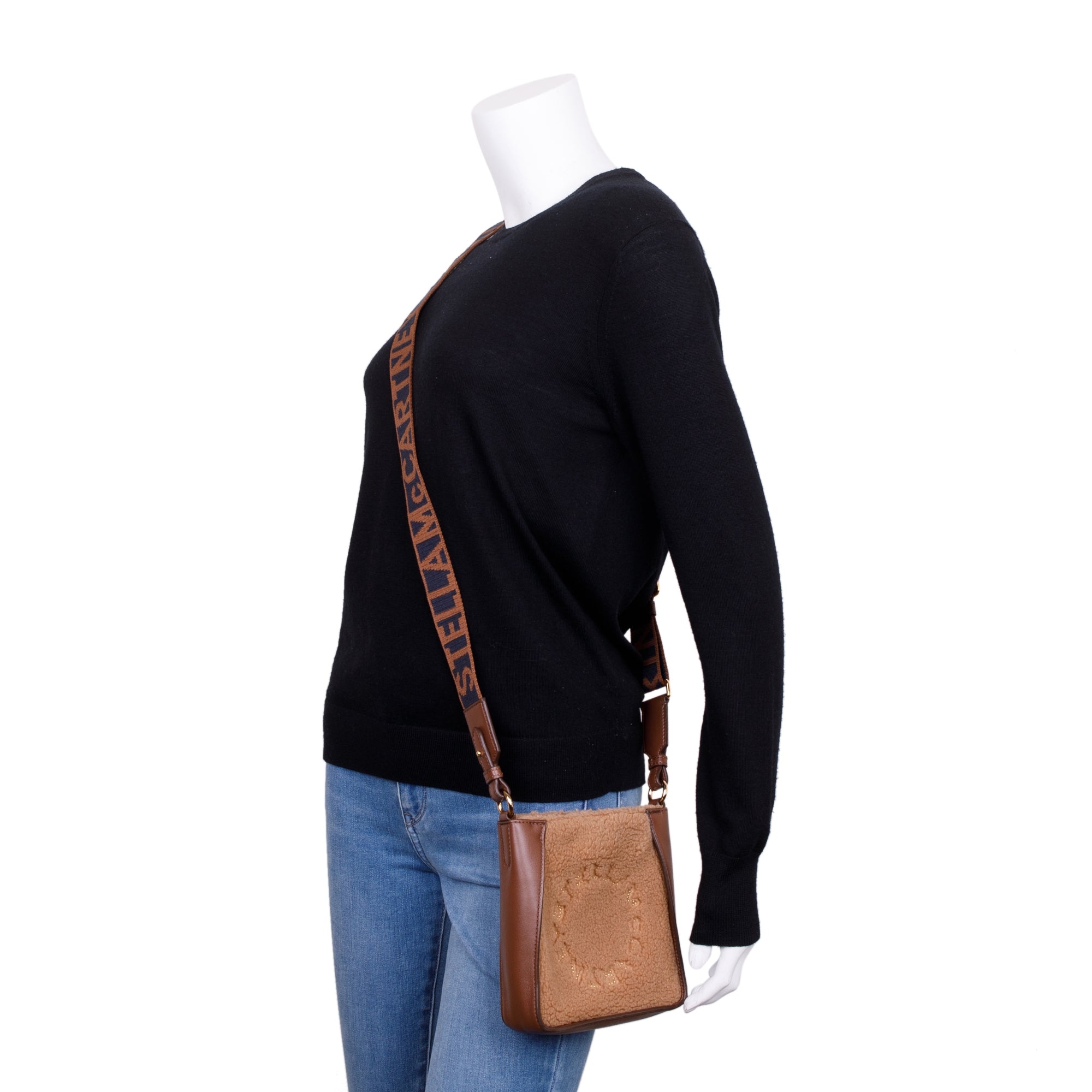 Stella McCartney Vegetarian Trim Shearling Mini Crossbody Bag