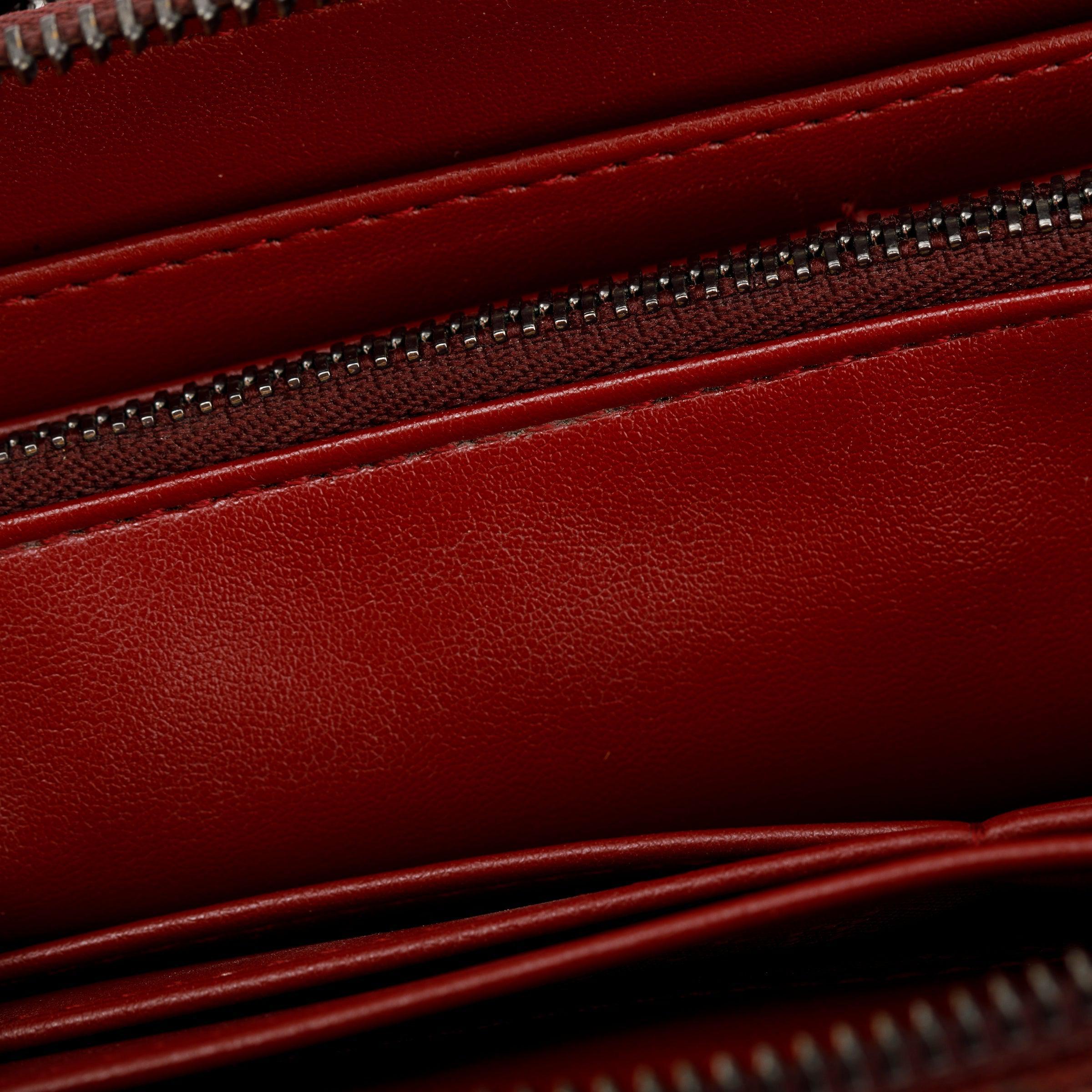 Stella Mccartney Burgundy Vegan Suede Falabella Zip Continental Wallet