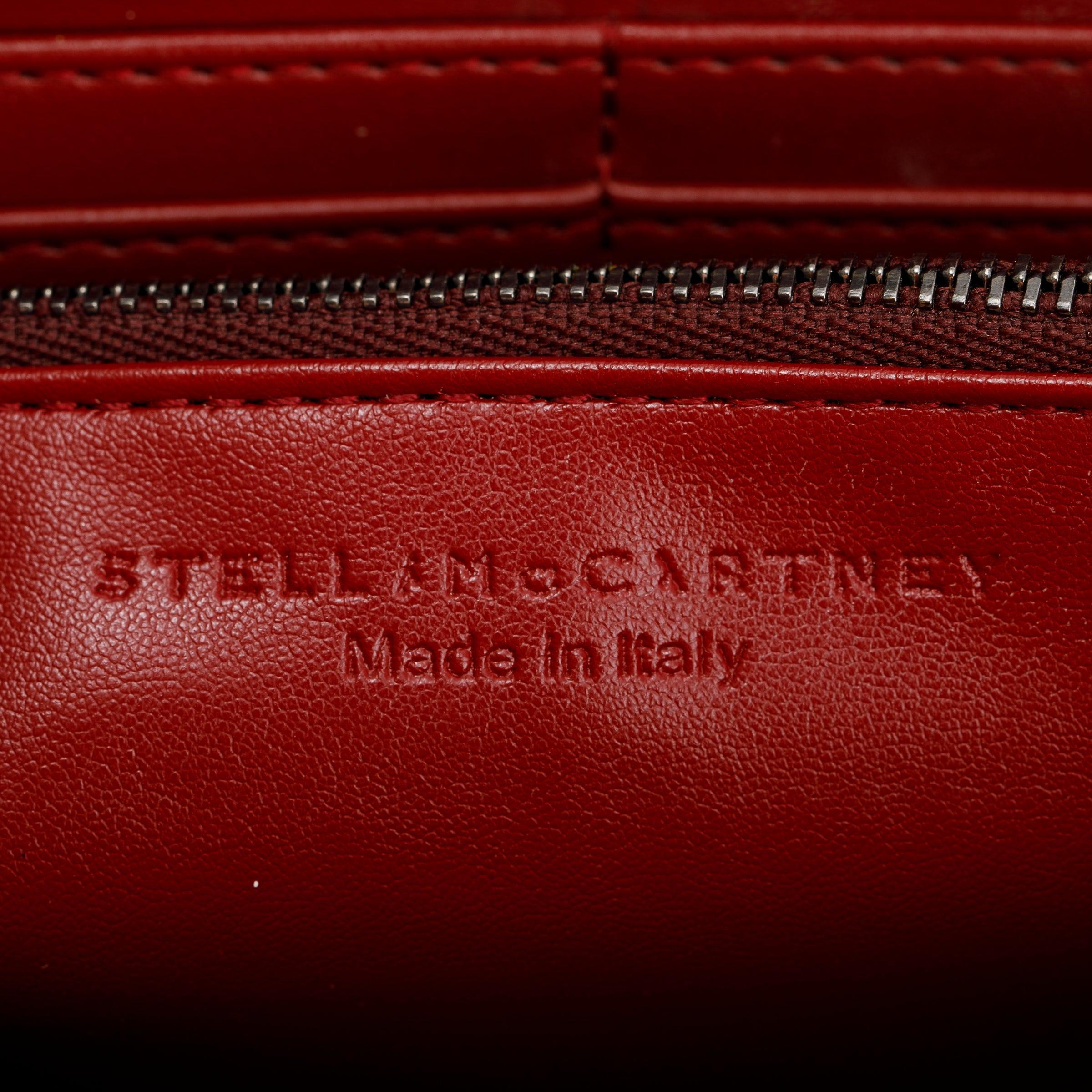 Stella Mccartney Burgundy Vegan Suede Falabella Zip Continental Wallet