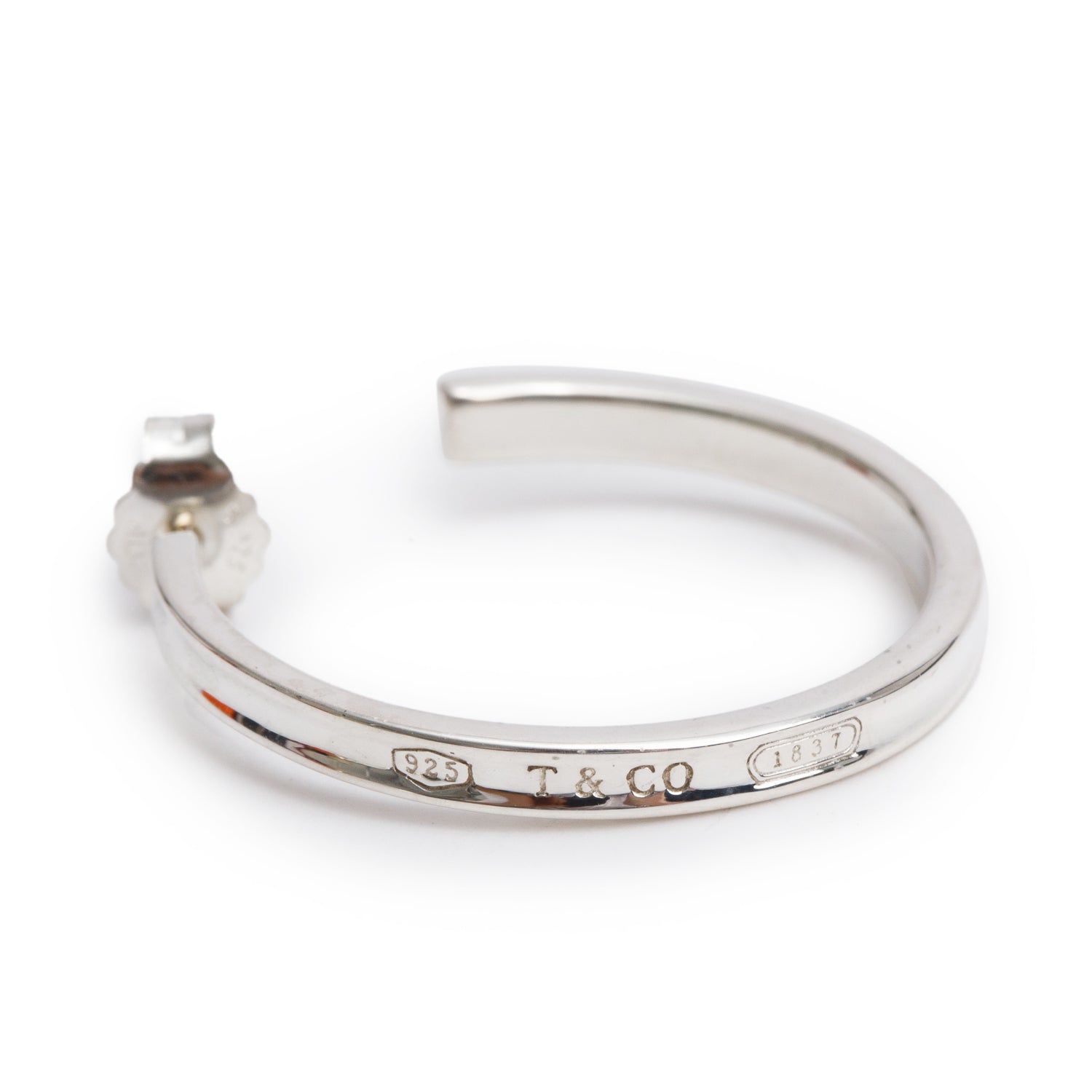 Tiffany & Co. Sterling Silver 1837 Medium Narrow Hoop Earrings