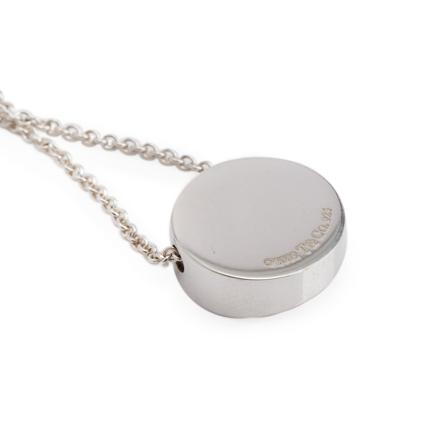 Tiffany & Co. Sterling Silver Concave Circle Pendant Necklace