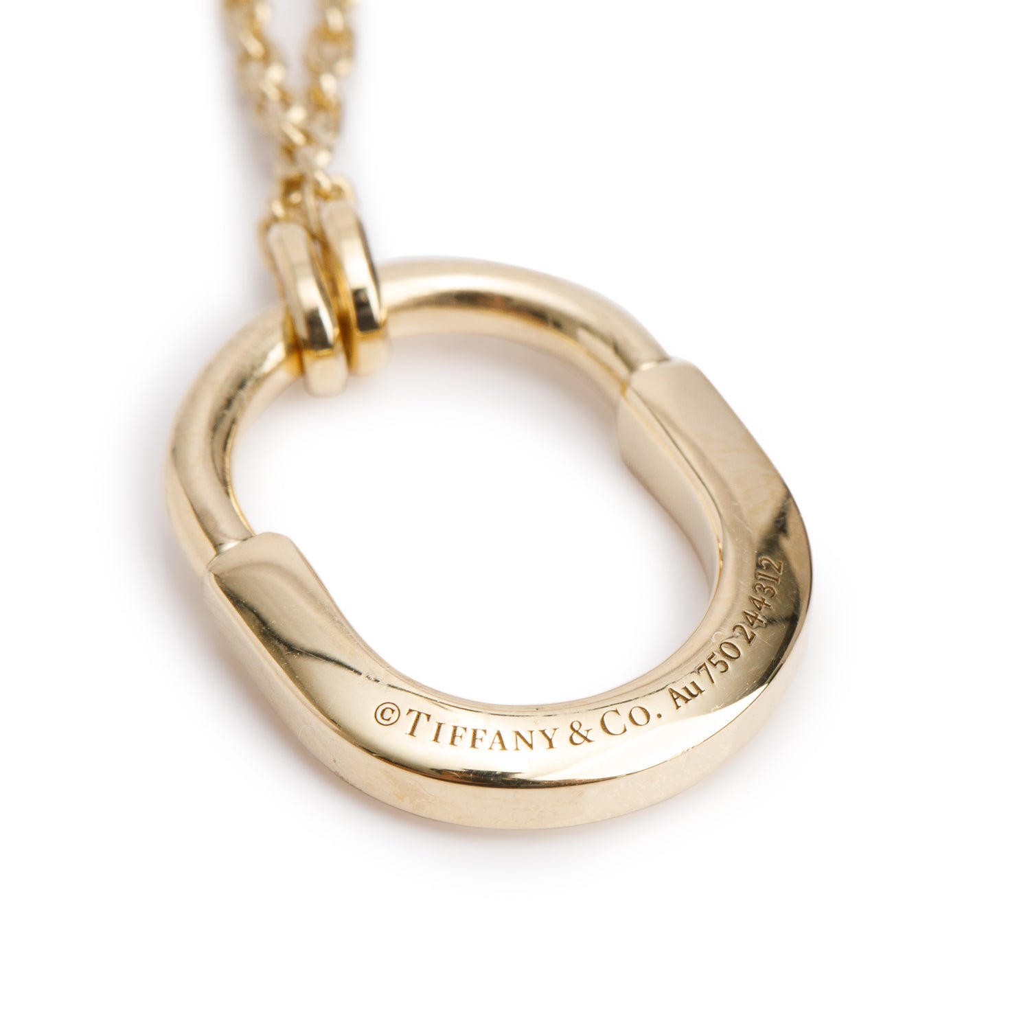 Tiffany & Co. 18k Yellow Gold Small Lock Pendant Necklace w/ Box