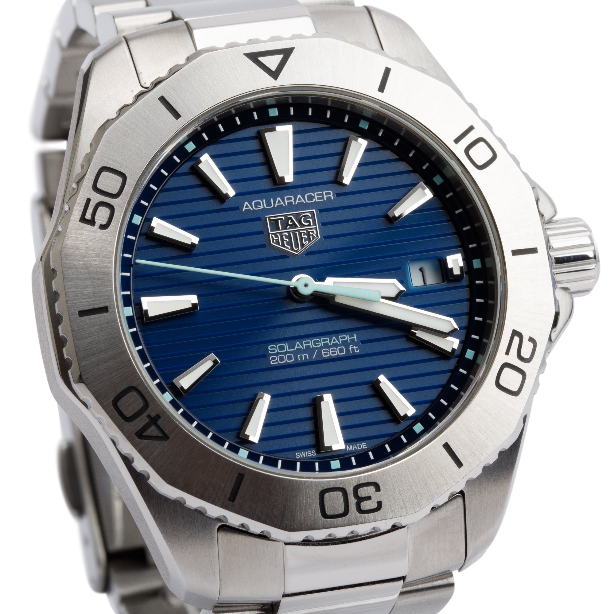Tag Heuer 2023 Stainless Steel Aquaracer Professional 200 Solargraph 40 MM Watch WBP1113 w/ Box & Papers
