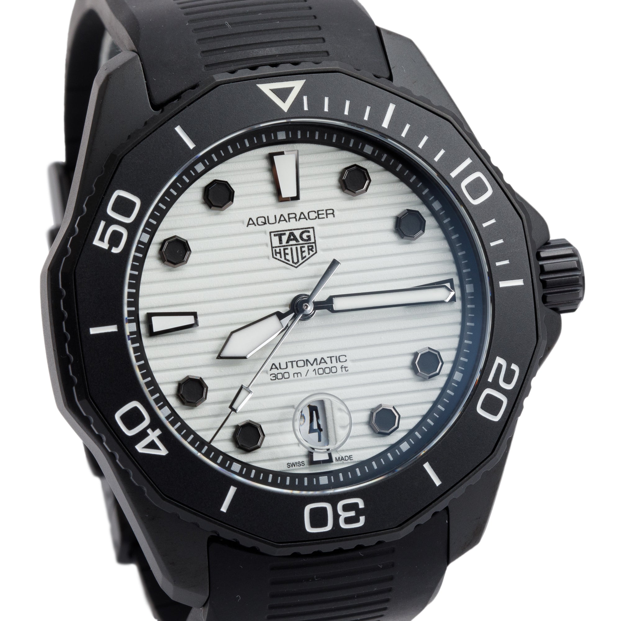 Tag Heuer 2024 DLC Coated Stainless Steel Aquaracer Professional 300M Date Night Diver 43 MM Automatic Watch WBP201D w/ Box & Papers
