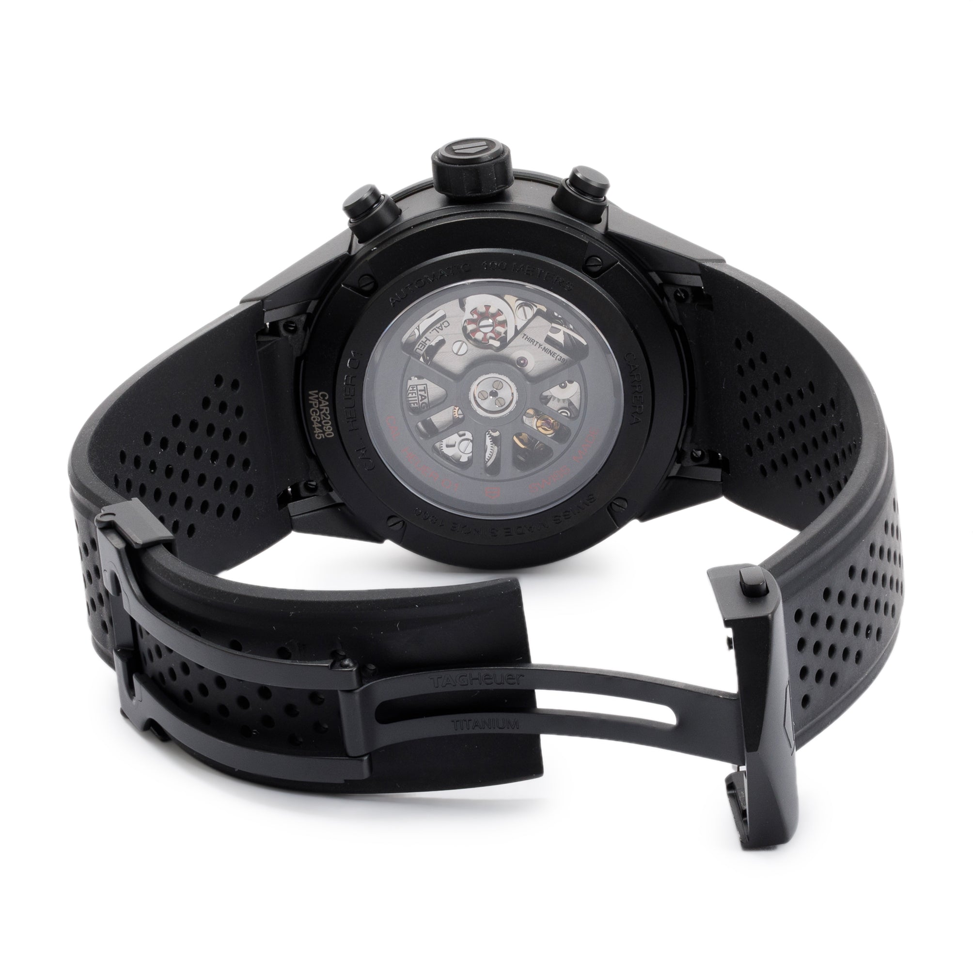 Tag Heuer Black Ceramic Carrera Calibre Heuer 01 43 MM Automatic Chronograph Watch w/ Box & Papers