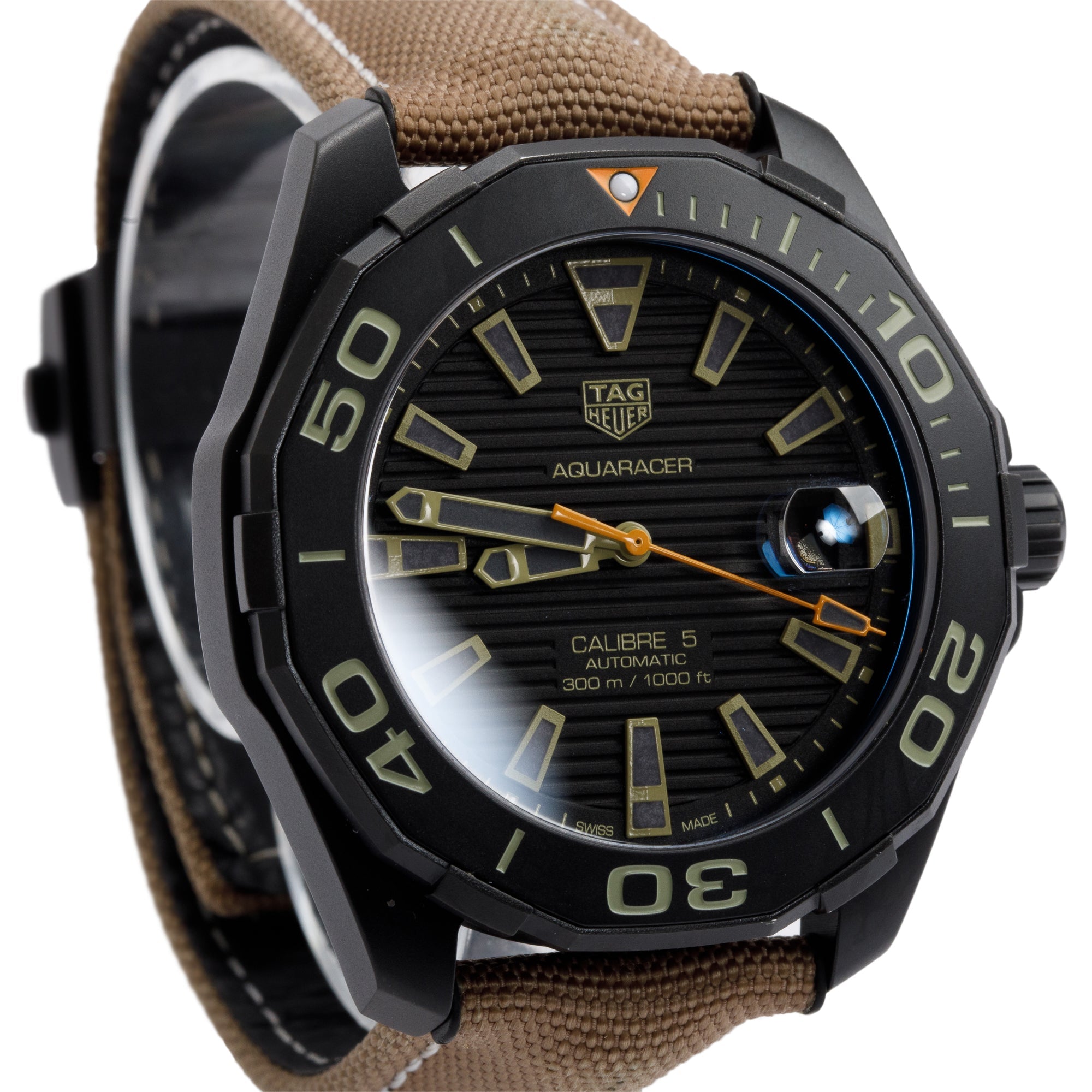 Tag Heuer Black Titanium Aquaracer 43 MM Automatic Watch WAY208C