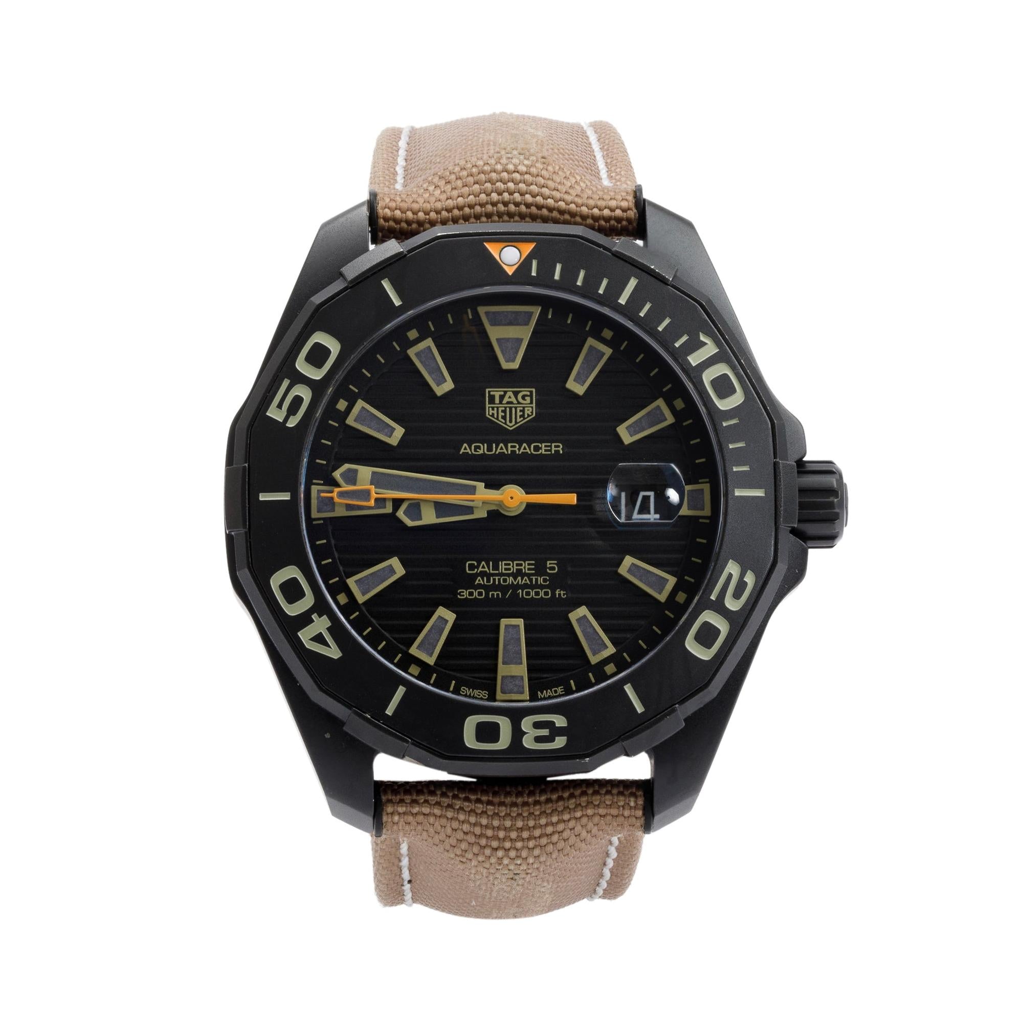 Tag Heuer Black Titanium Aquaracer 43 MM Automatic Watch WAY208C