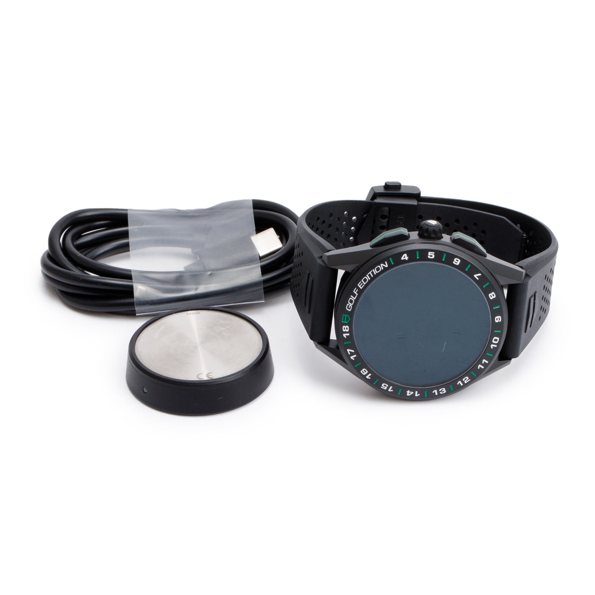 Tag Heuer Black Titanium Connected Golf Edition 45 MM Digital Watch SBG8A82 w/ Charger