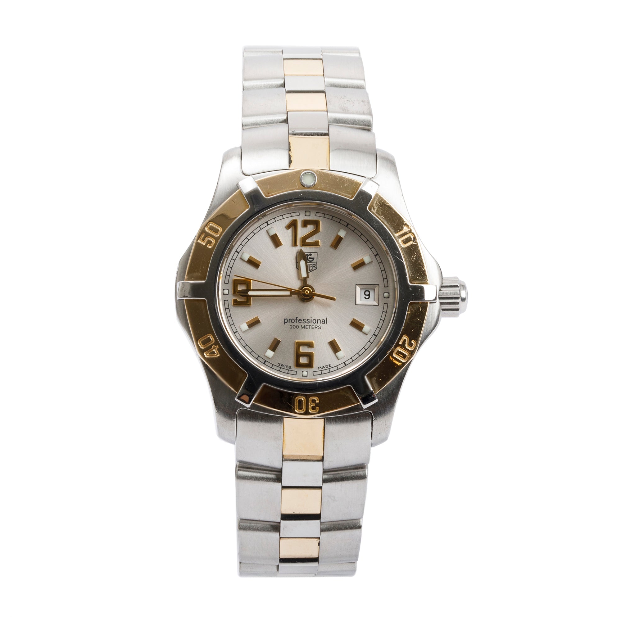 Tag Heuer Stainless Steel & 18k Gold Plated Professional 28 MM Watch w/ Box