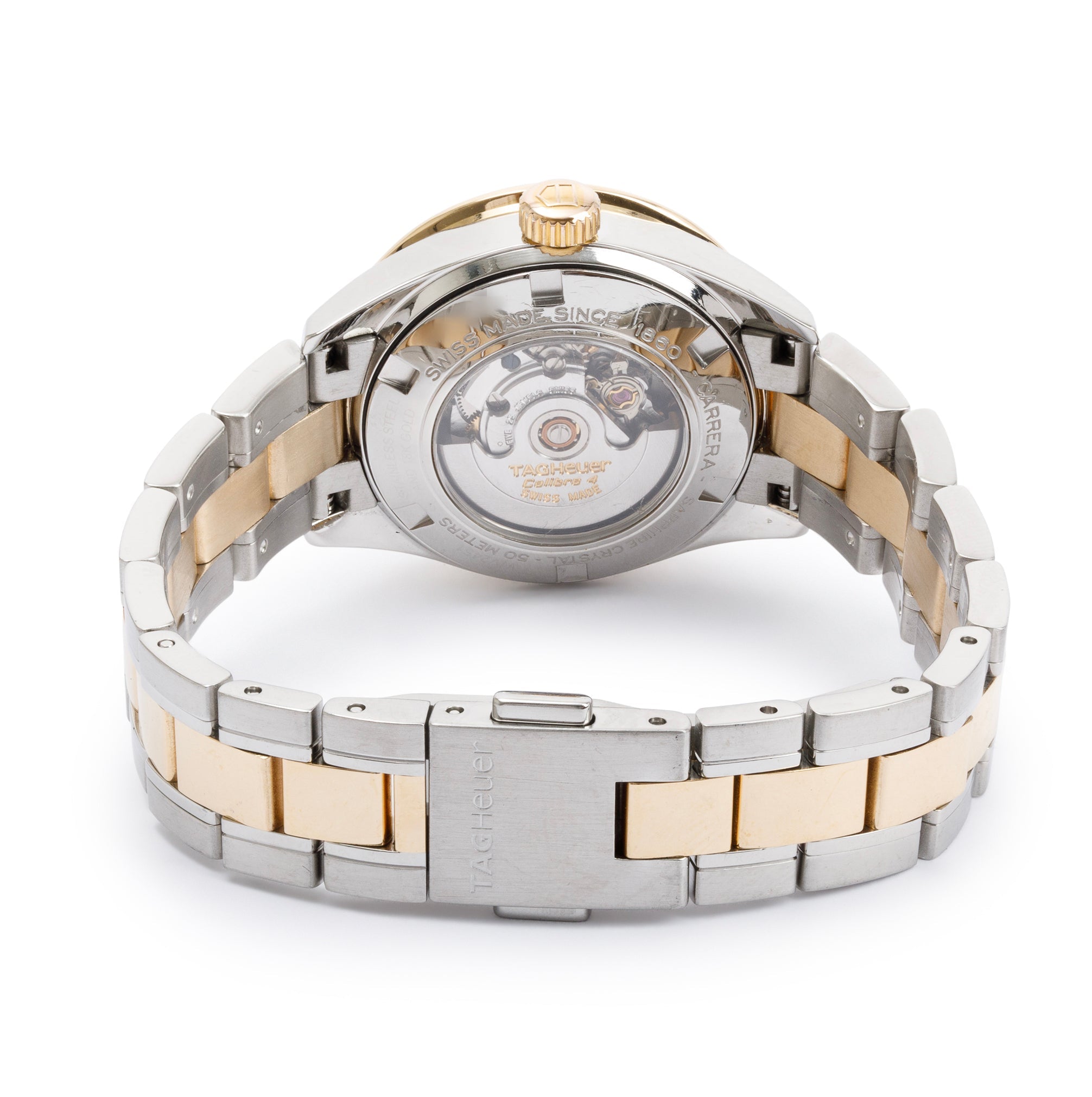 Tag Heuer Stainless Steel & 18k Yellow Gold Diamond Bezel & Dial Carrera 28 MM Automatic Watch