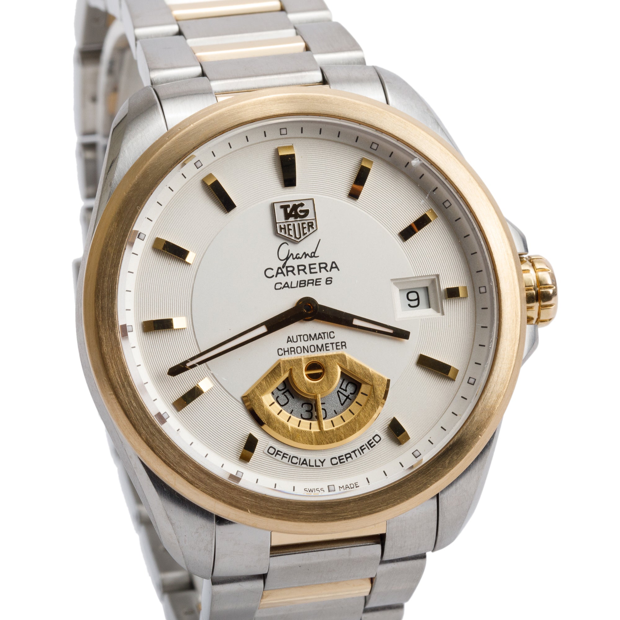 Tag Heuer Stainless Steel & 18k Yellow Gold Grand Carrera 40 MM Automatic Watch WAV515B