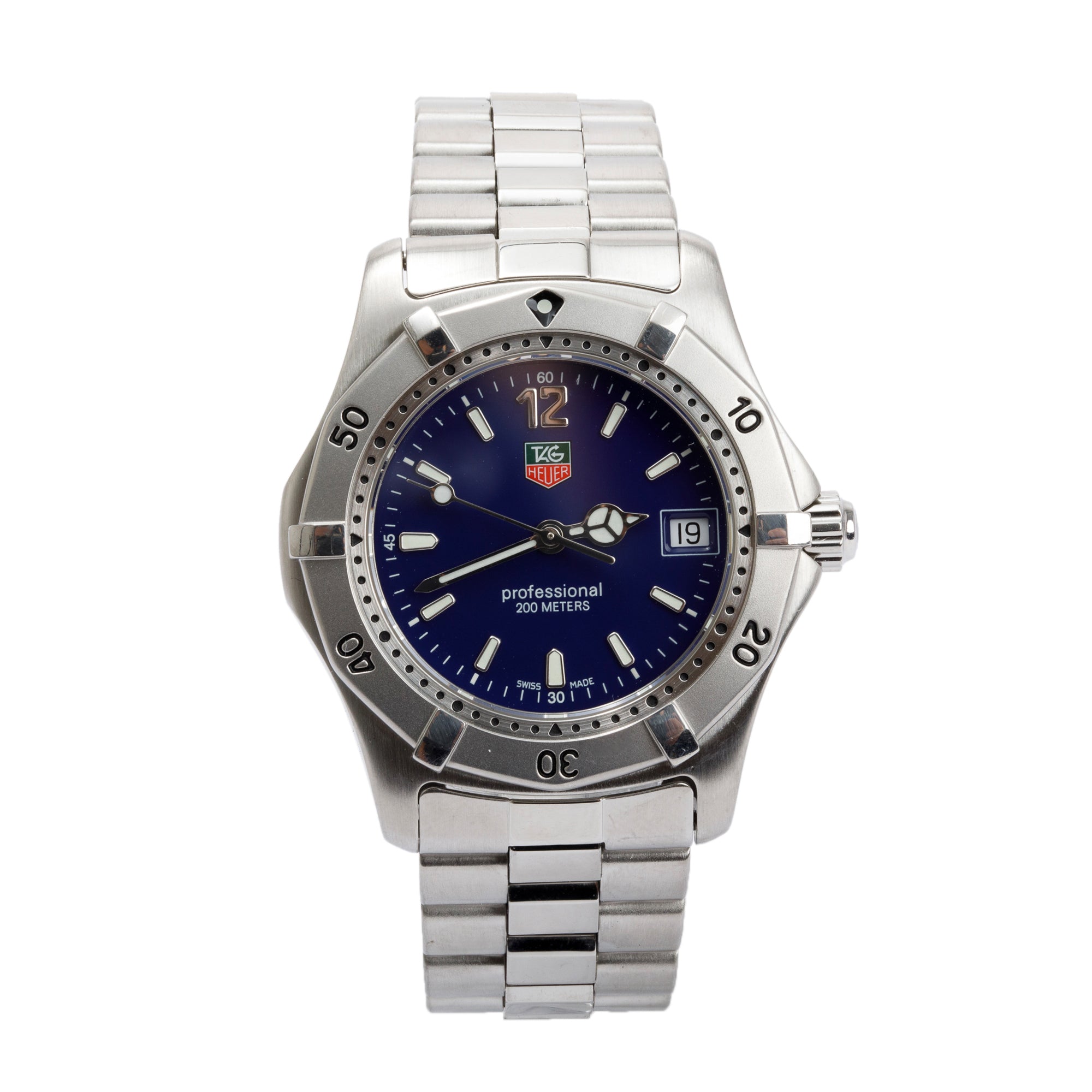 Tag Heuer Stainless Steel 2000 Series Professional 34 MM Watch w/ Box