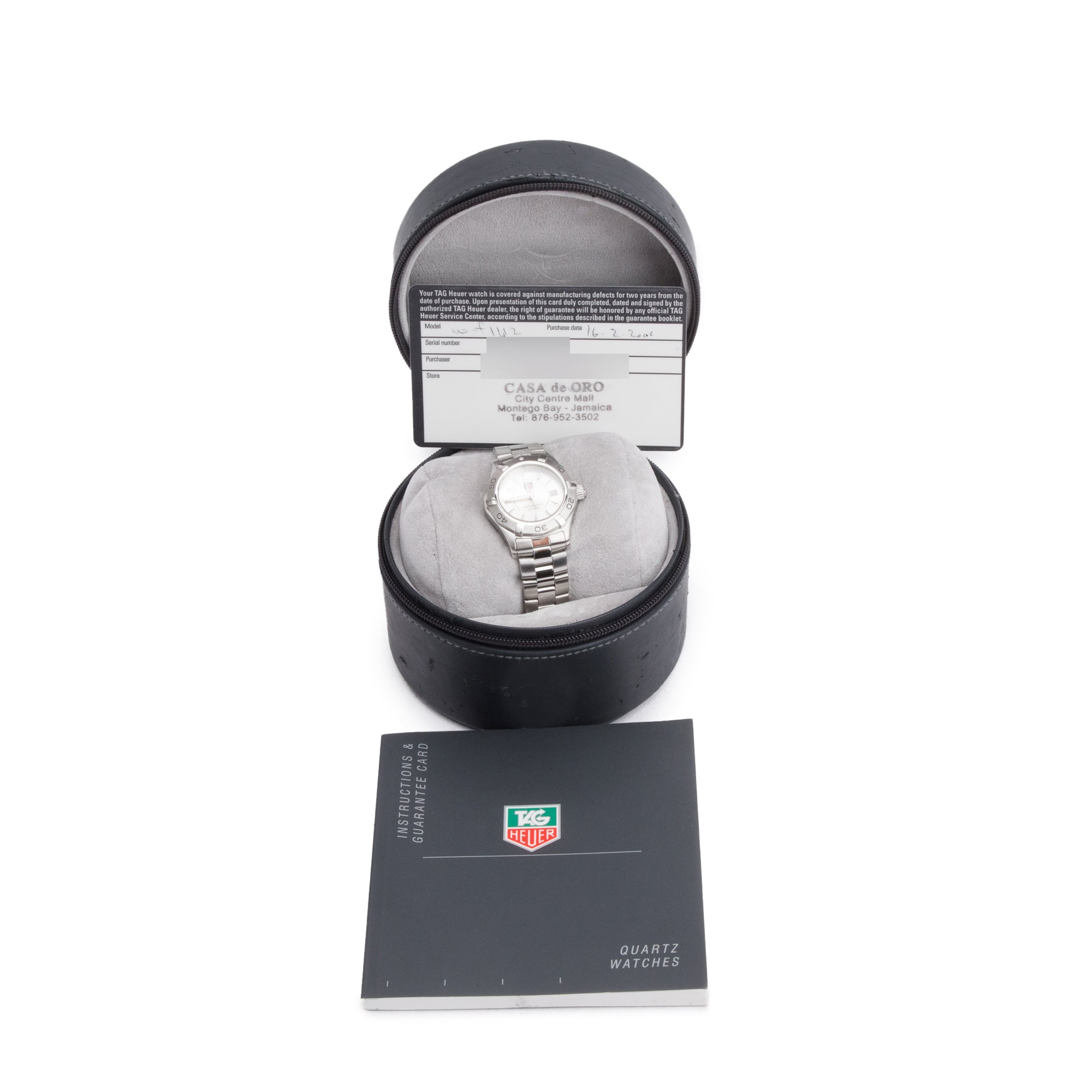 Tag Heuer Stainless Steel Aquaracer 27 MM Watch WAF1412 w/ Box & Papers