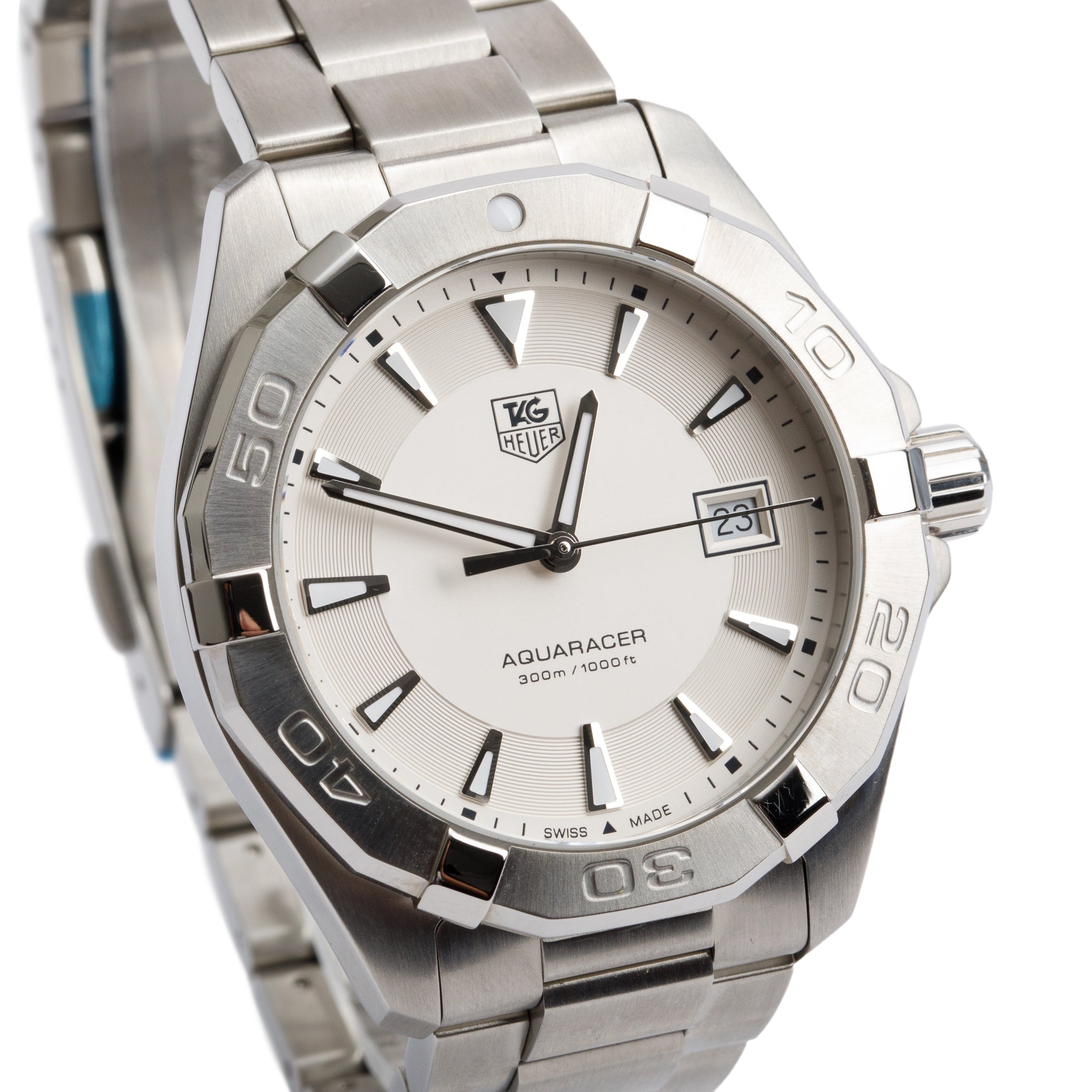 Tag Heuer Stainless Steel Aquaracer 40.5 MM Quartz Watch WAY1111 w/ Box & Papers