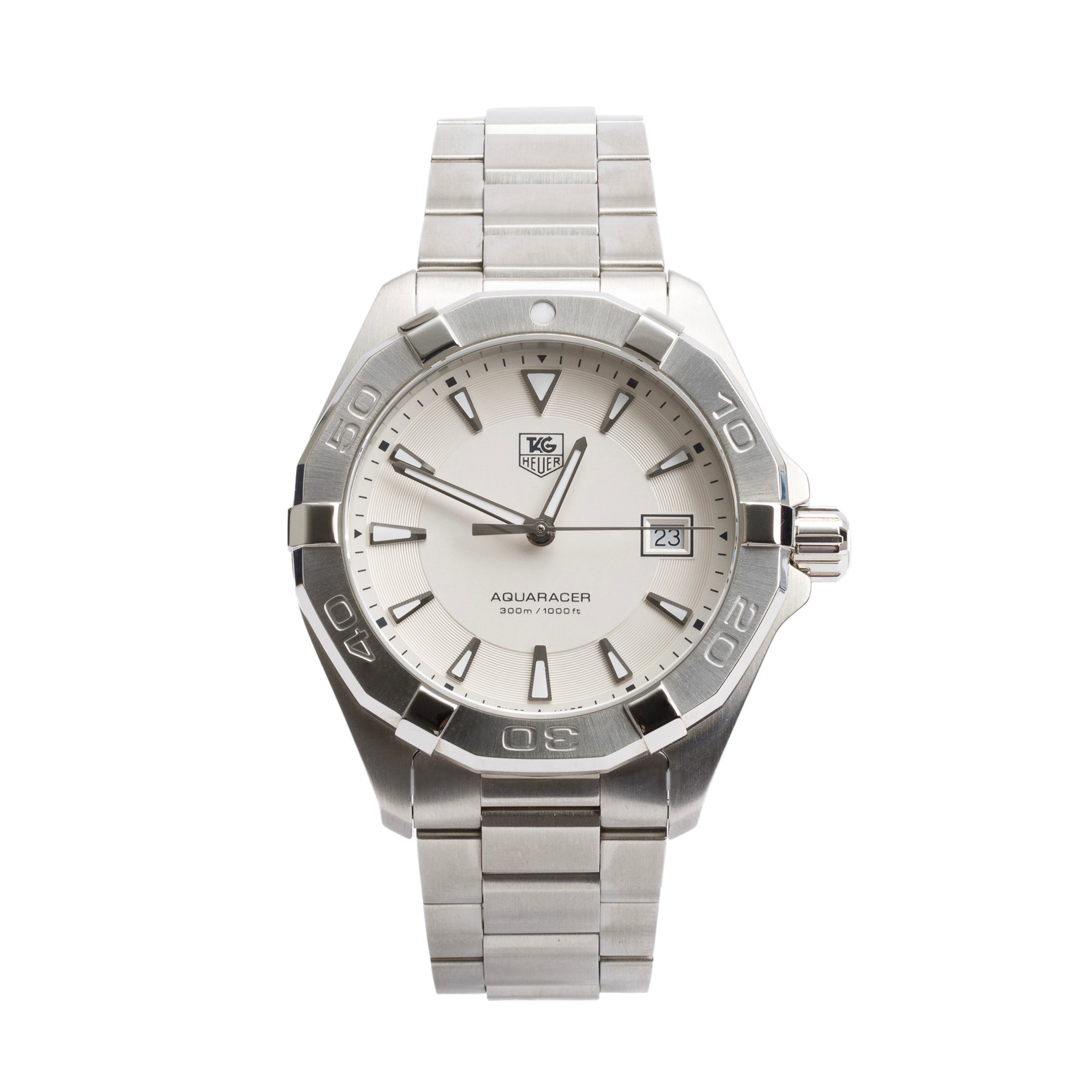 Tag Heuer Stainless Steel Aquaracer 40.5 MM Quartz Watch WAY1111 w/ Box & Papers