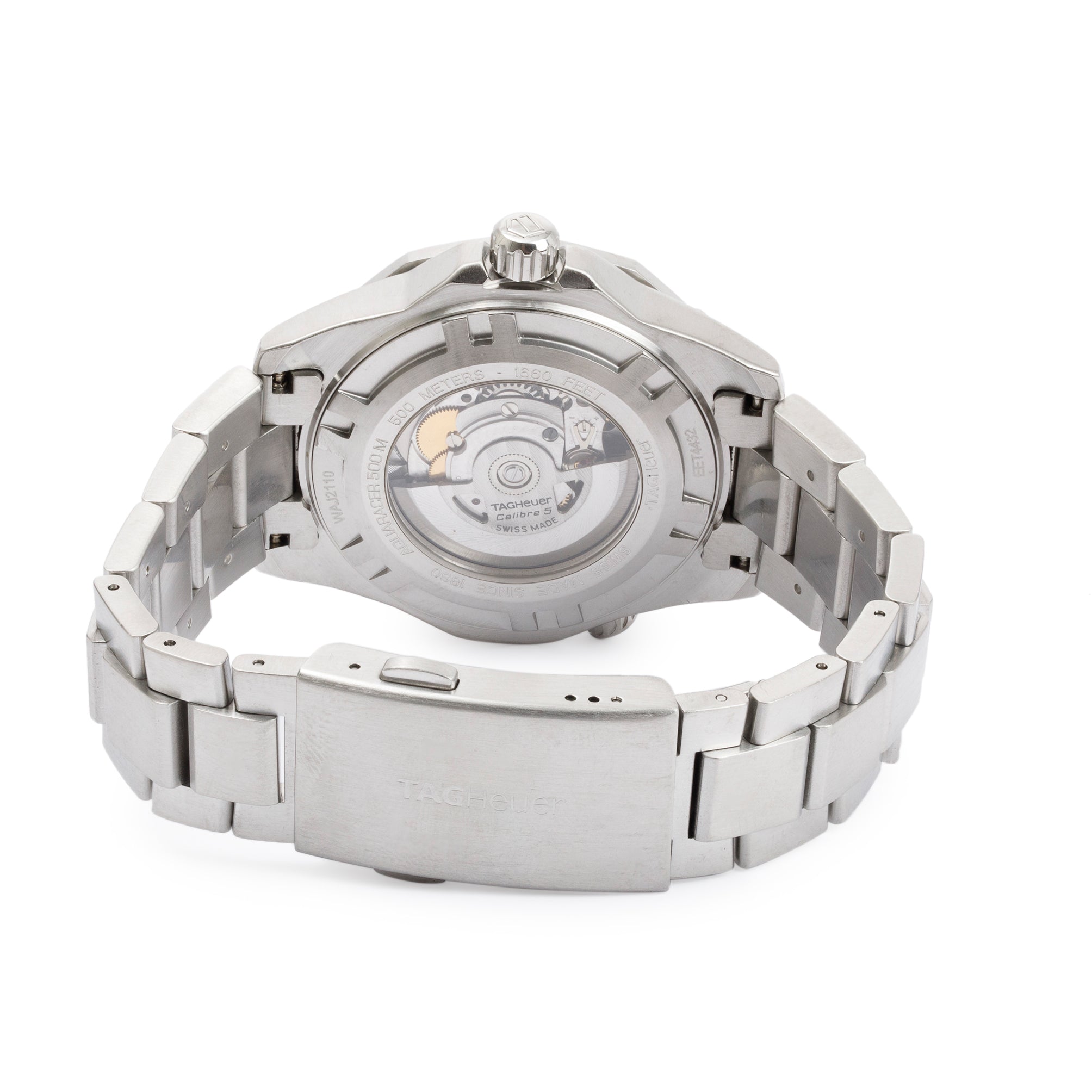 Tag Heuer Stainless Steel Aquaracer 500M Calibre 5 43 MM Automatic Watch w/ Box & Papers