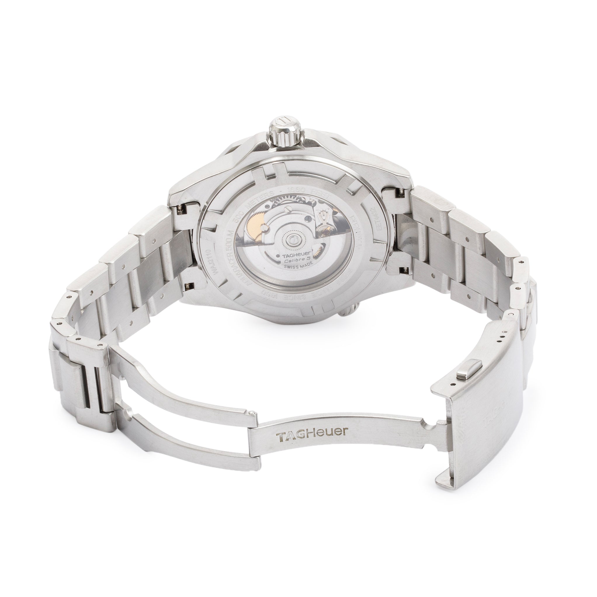 Tag Heuer Stainless Steel Aquaracer 500M Calibre 5 43 MM Automatic Watch w/ Box & Papers